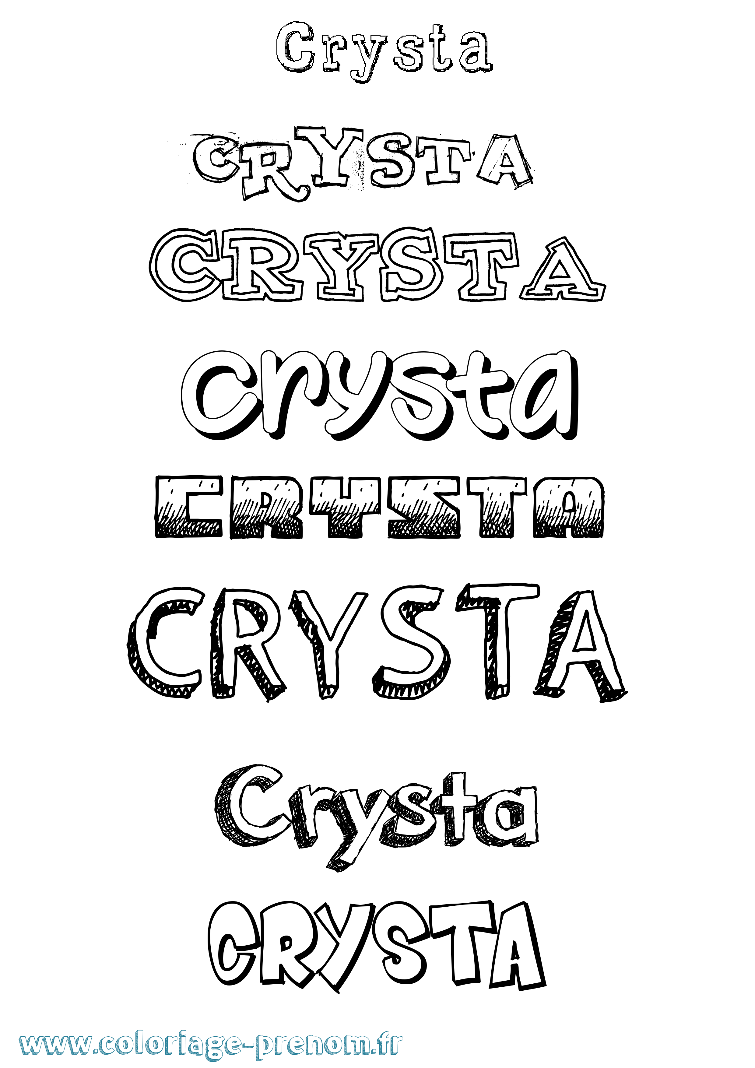 Coloriage Crysta Dessiné Coloriage prénom Crysta Dessiné