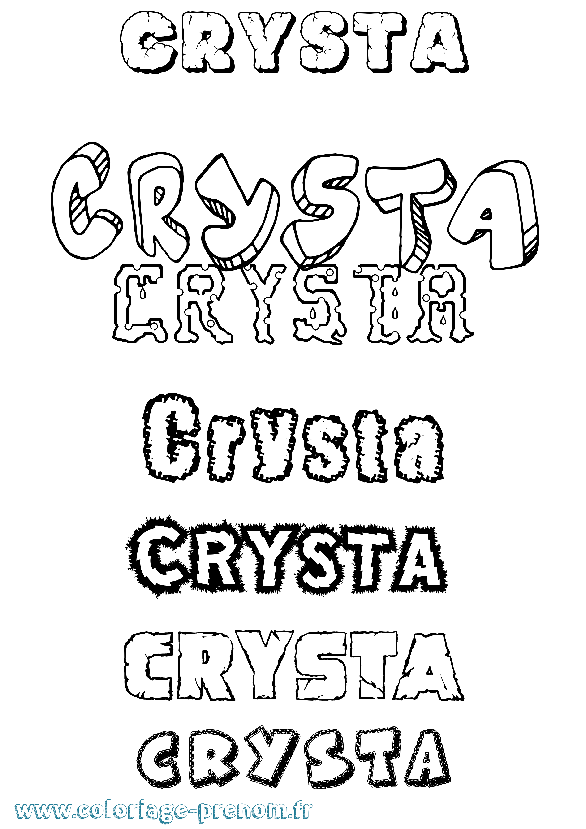 Coloriage Crysta Destructuré Coloriage prénom Crysta Destructuré
