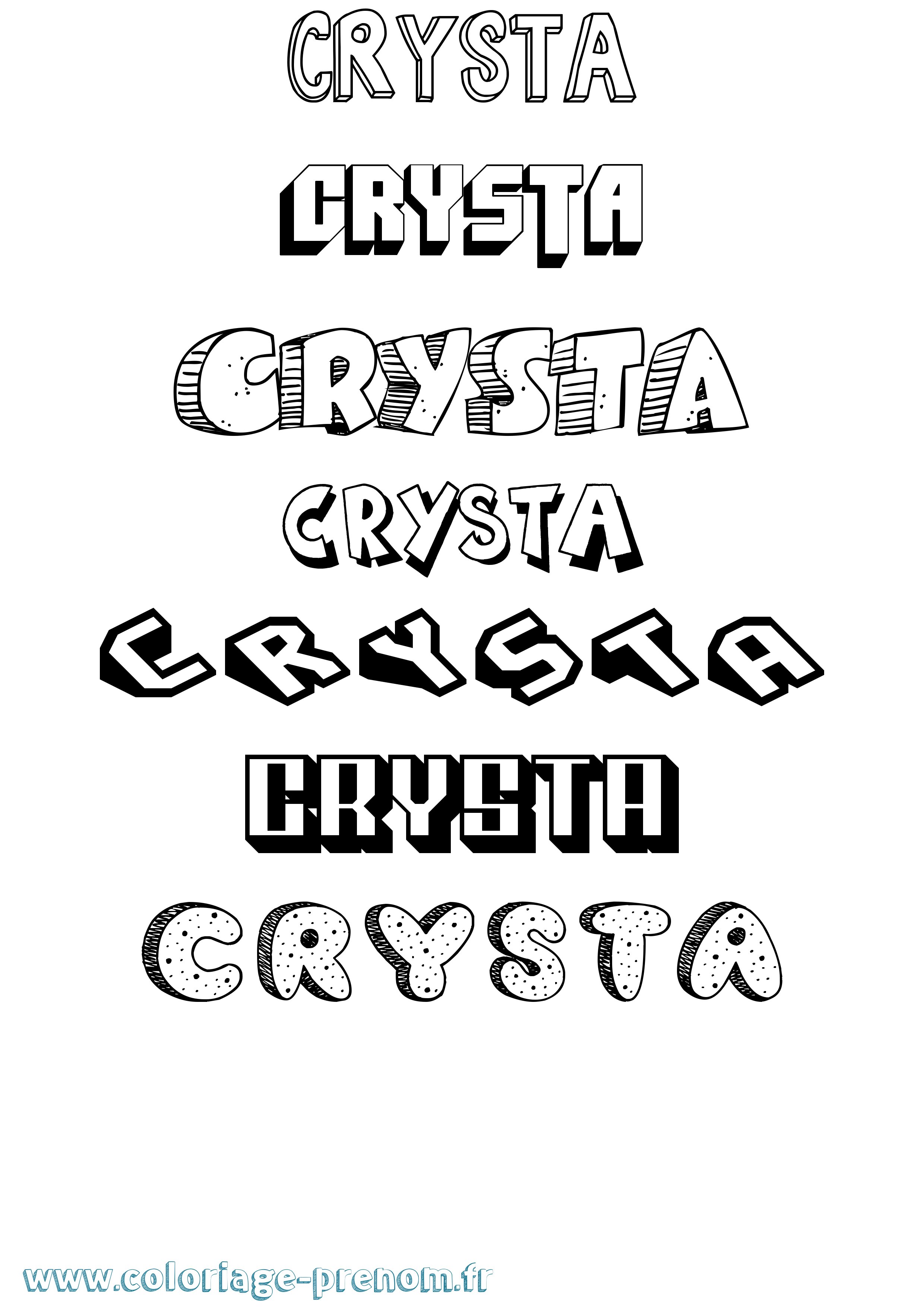 Coloriage Crysta Effet 3D Coloriage prénom Crysta Effet 3D