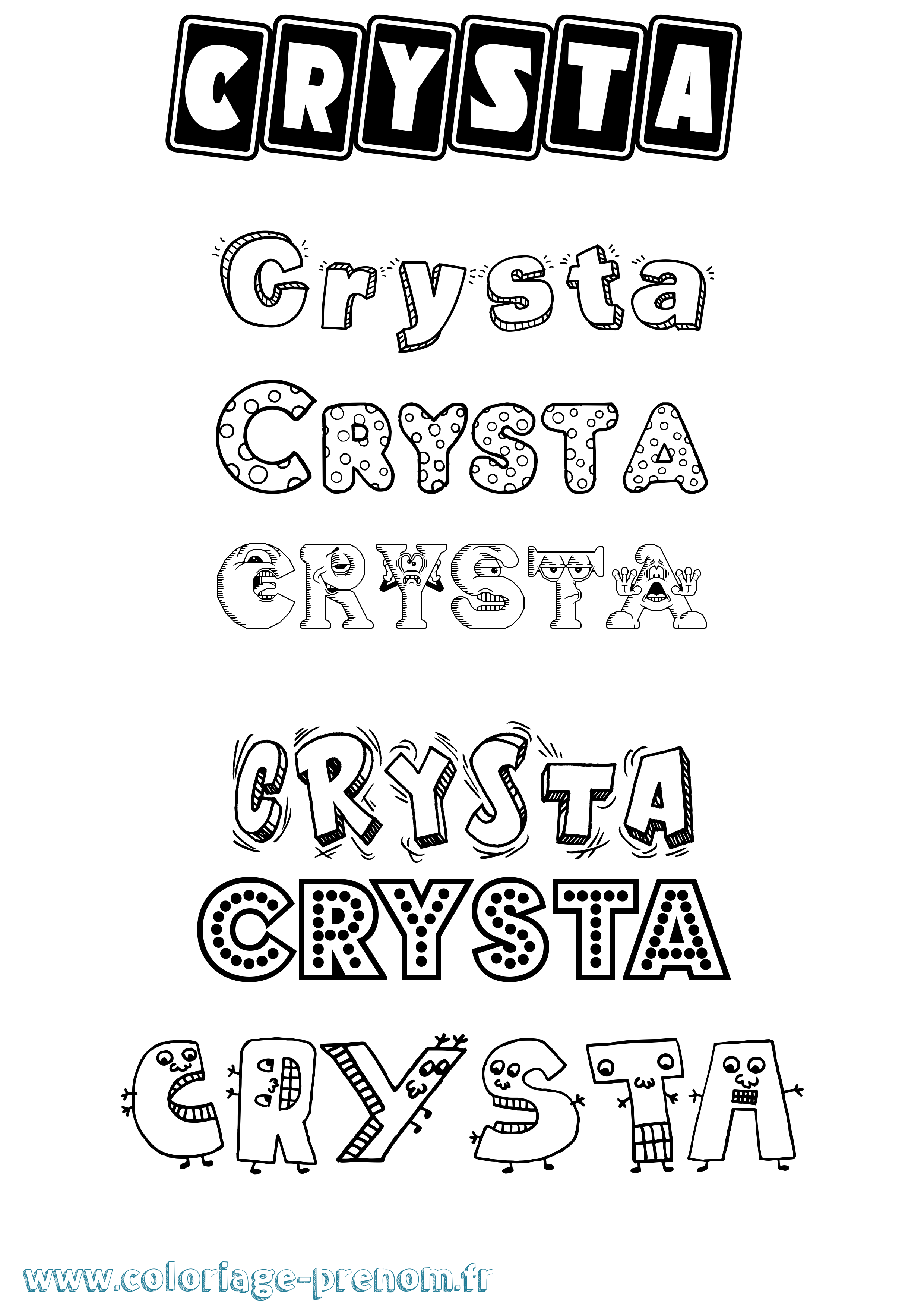 Coloriage Crysta Fun Coloriage prénom Crysta Fun