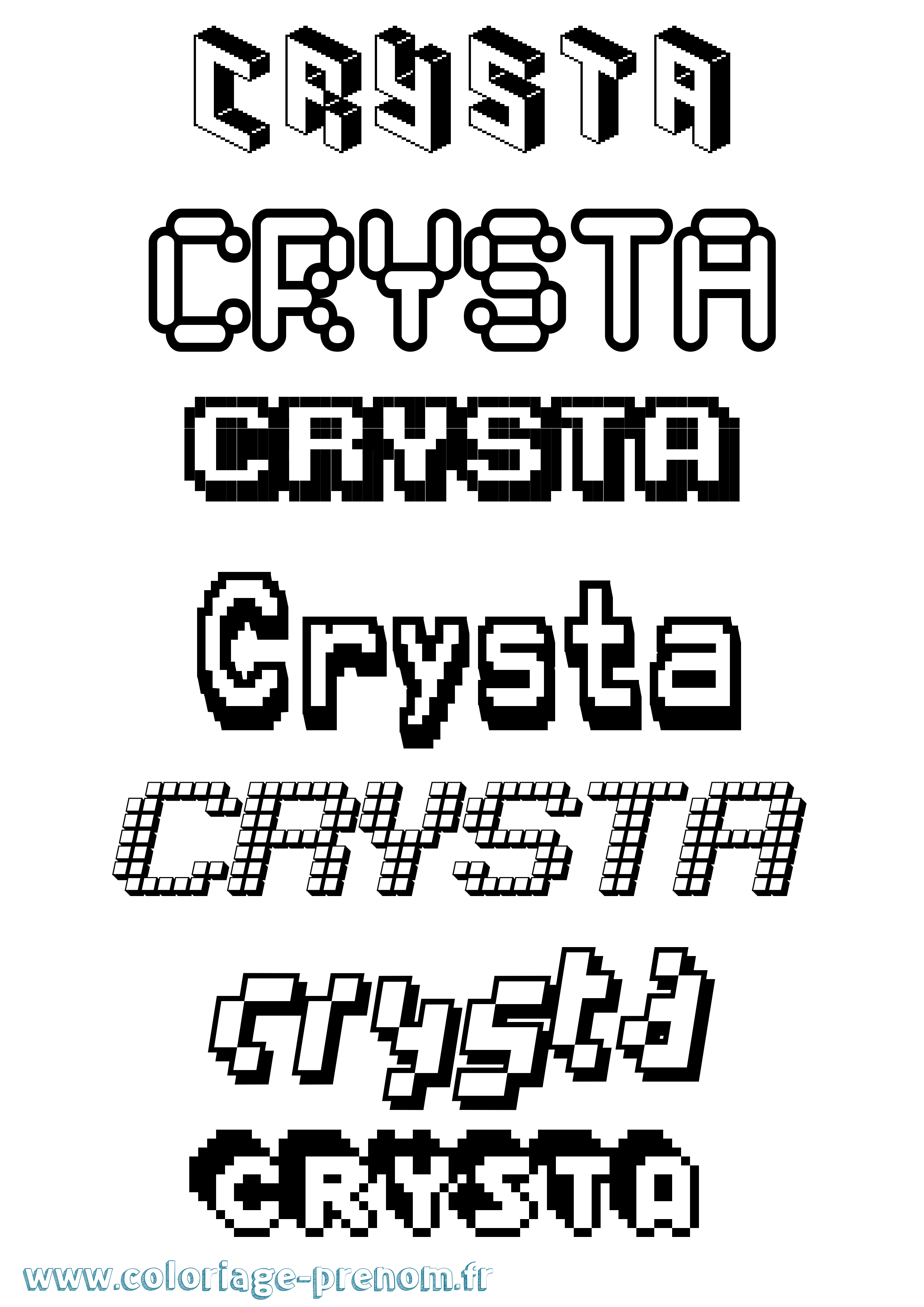 Coloriage Crysta Pixel Coloriage prénom Crysta Pixel