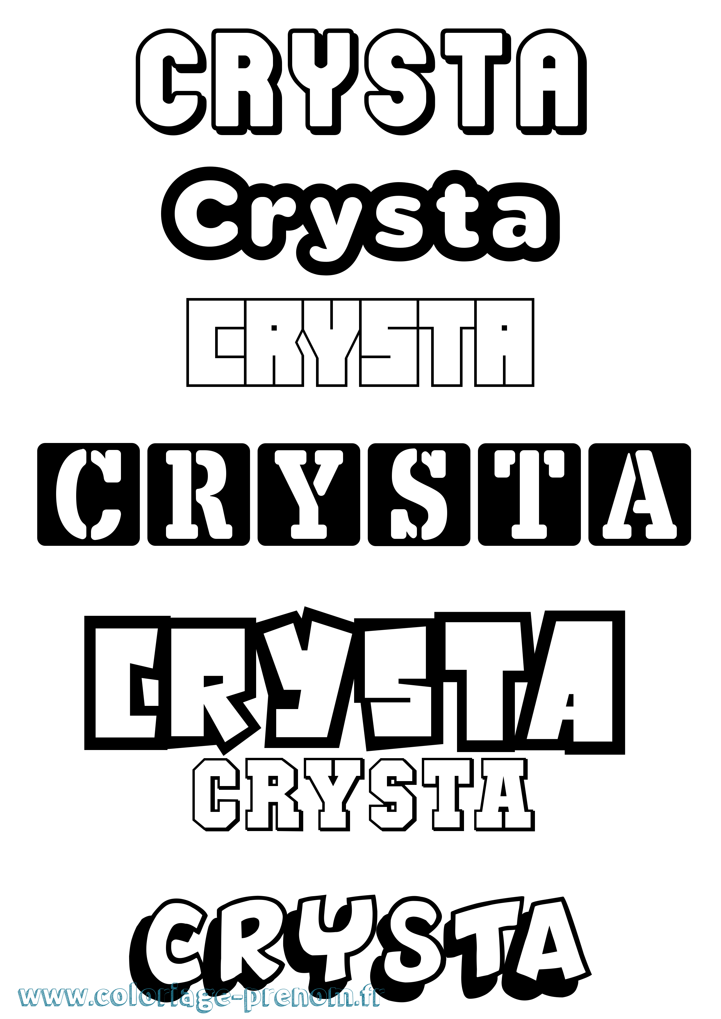 Coloriage Crysta Simple Coloriage prénom Crysta Simple