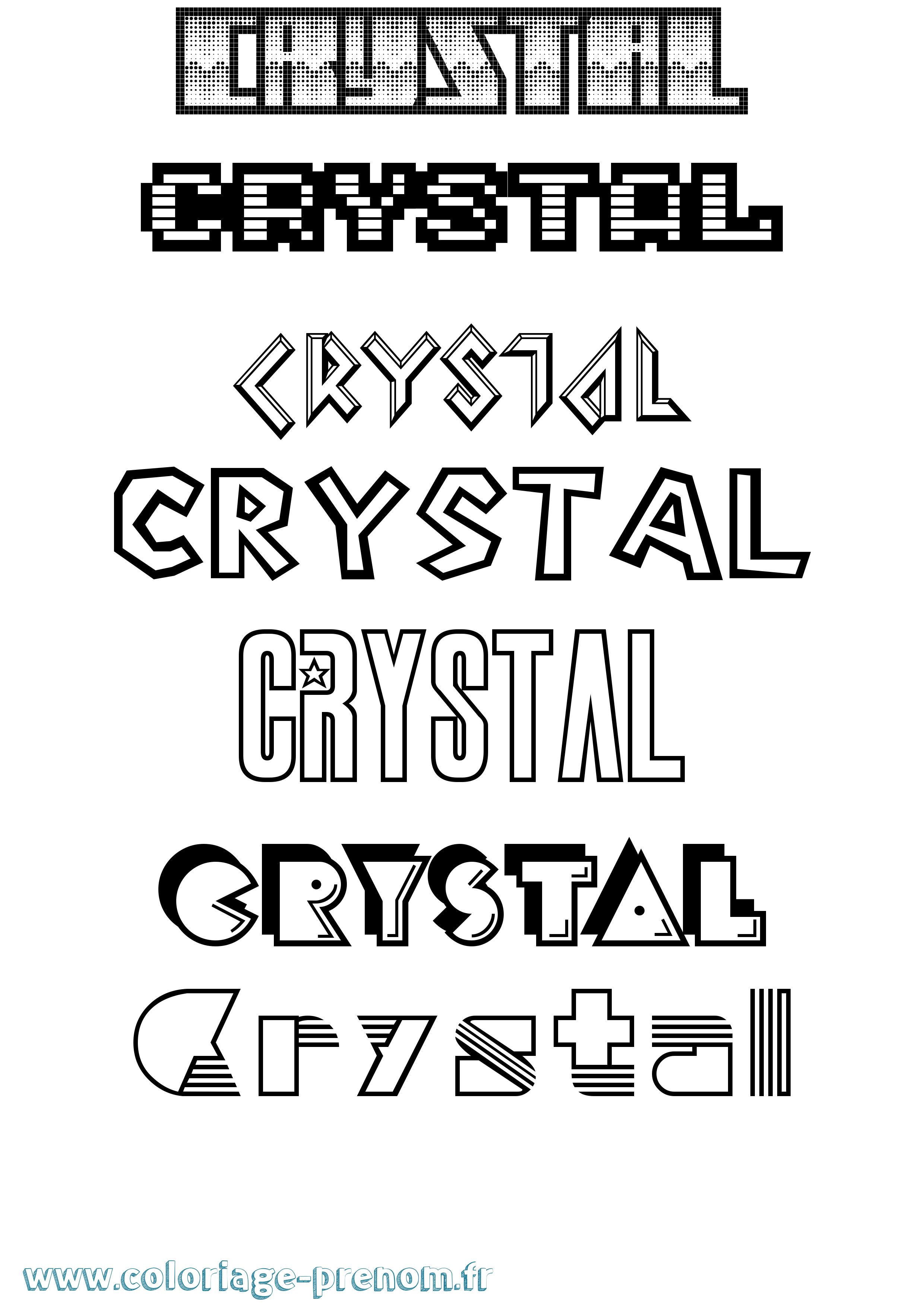 Coloriage Crystal Jeux Vidéos Coloriage prénom Crystal Jeux Vidéos