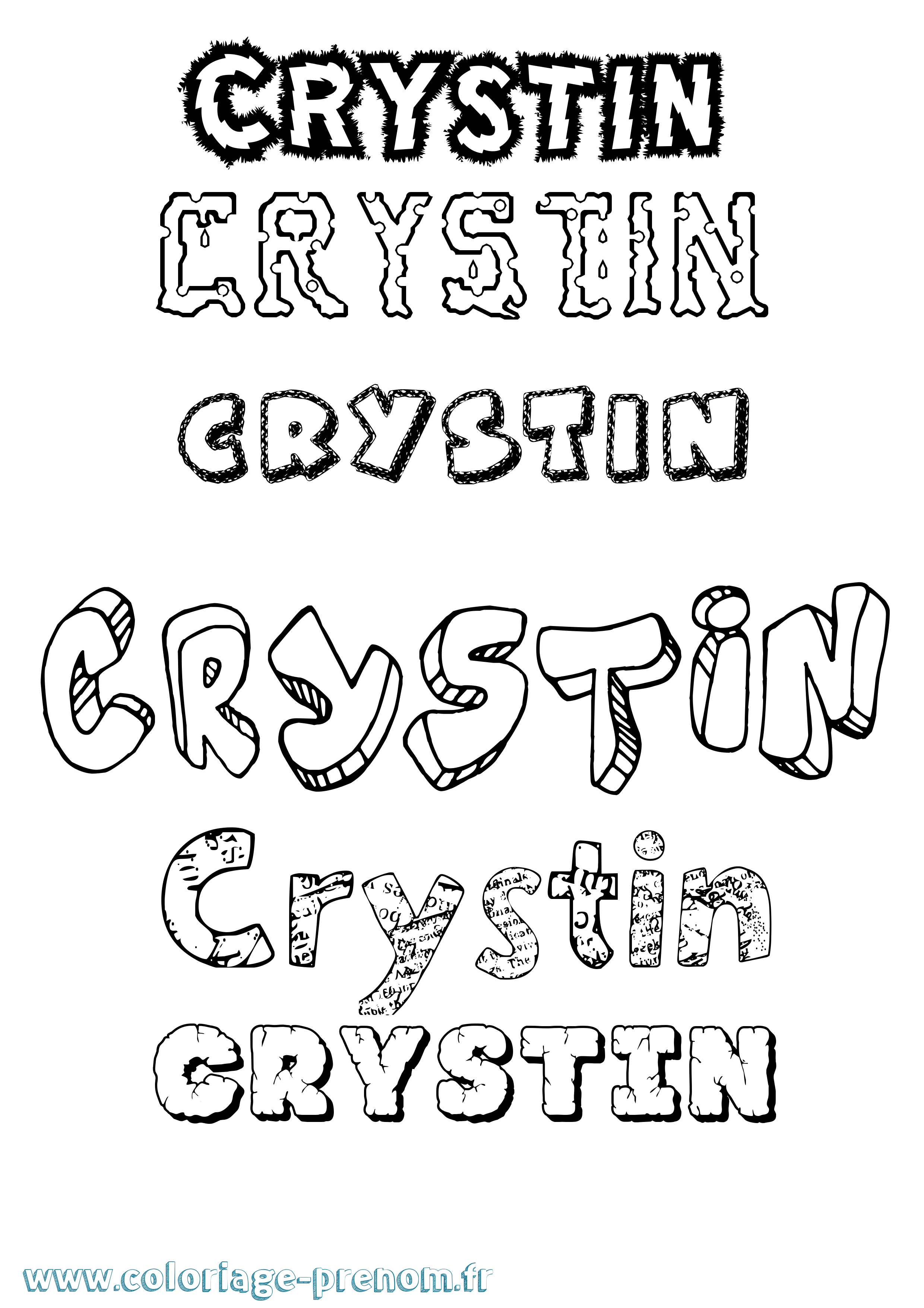 Coloriage Crystin Destructuré Coloriage prénom Crystin Destructuré