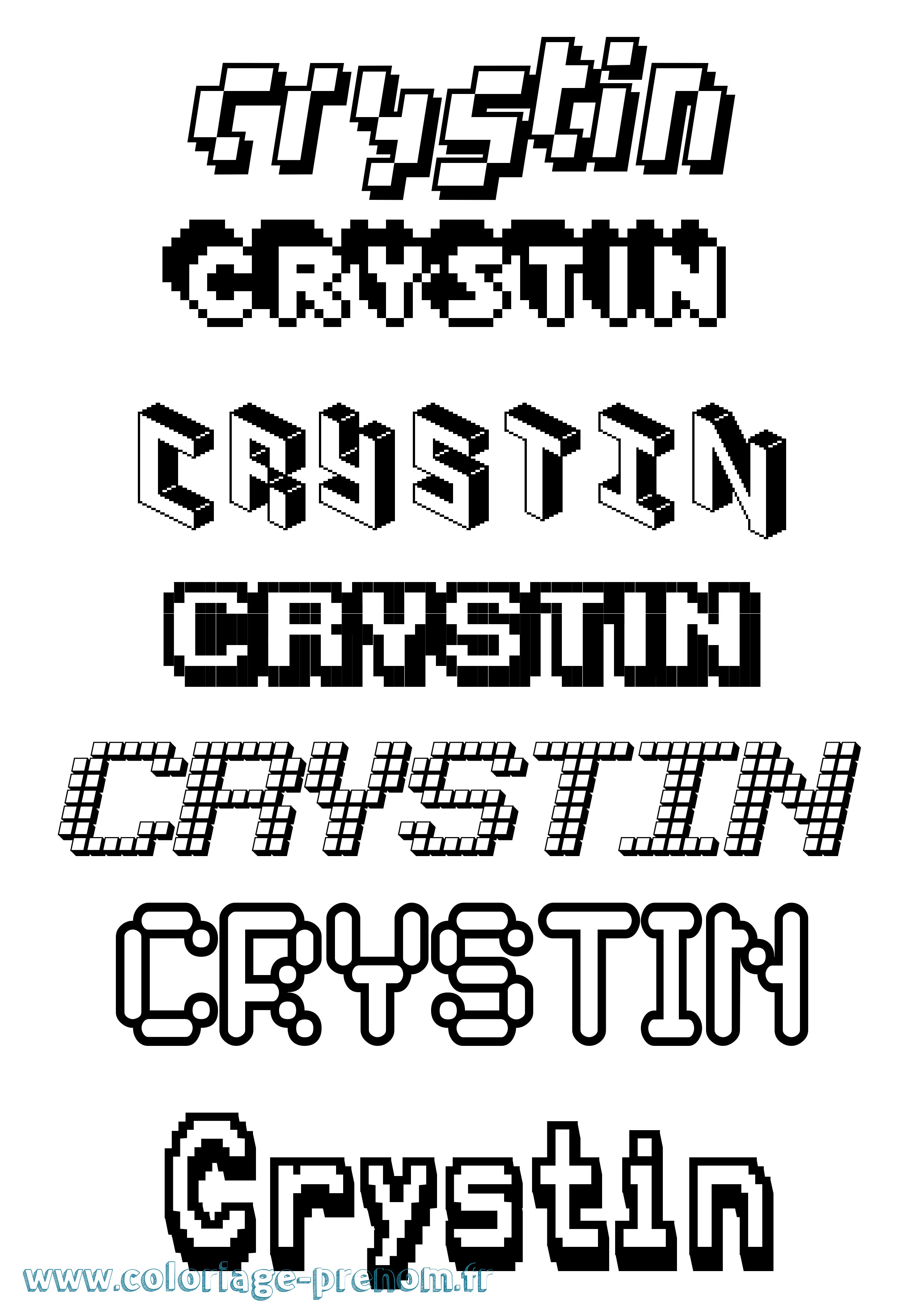Coloriage Crystin Pixel Coloriage prénom Crystin Pixel