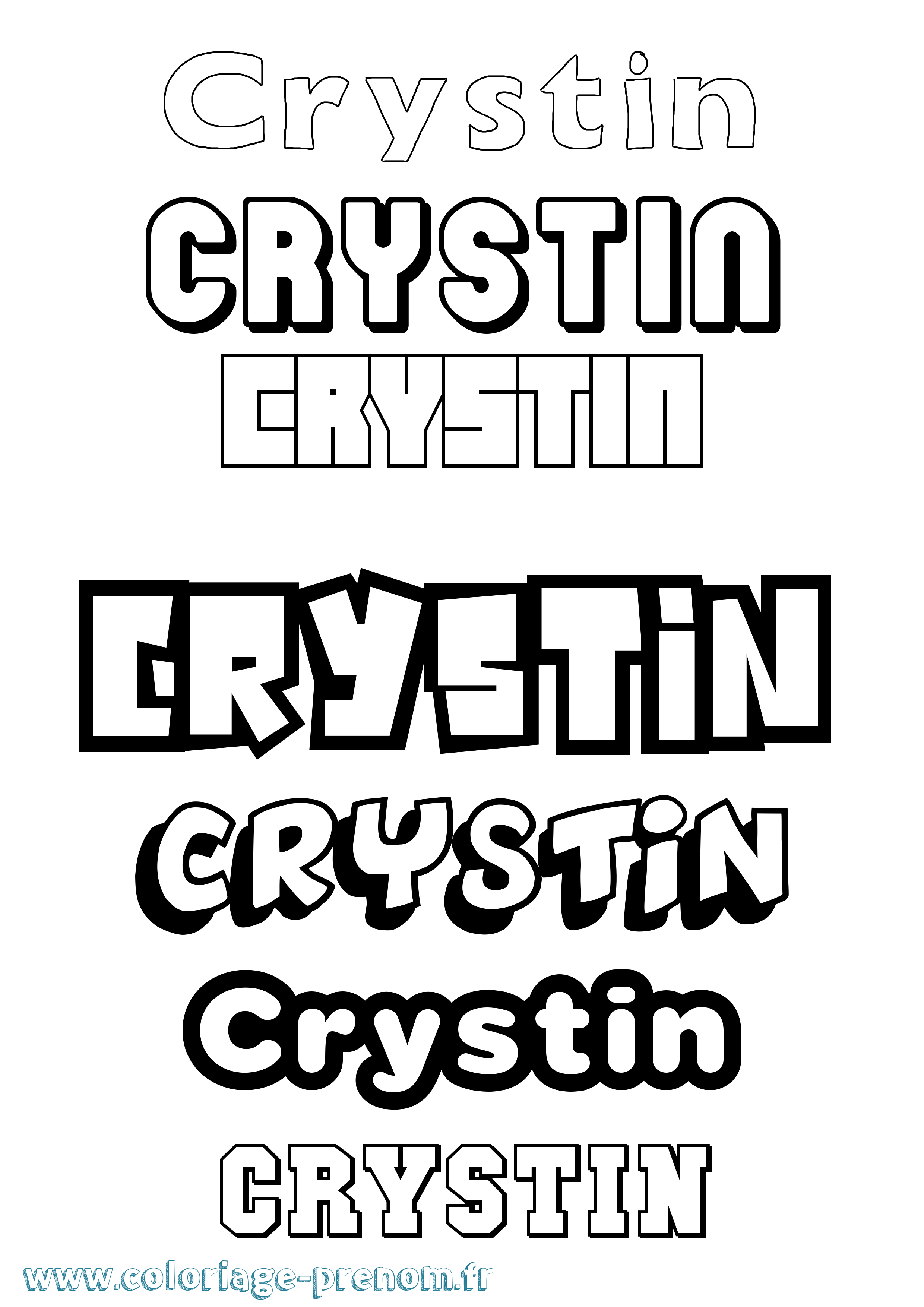 Coloriage Crystin Simple Coloriage prénom Crystin Simple