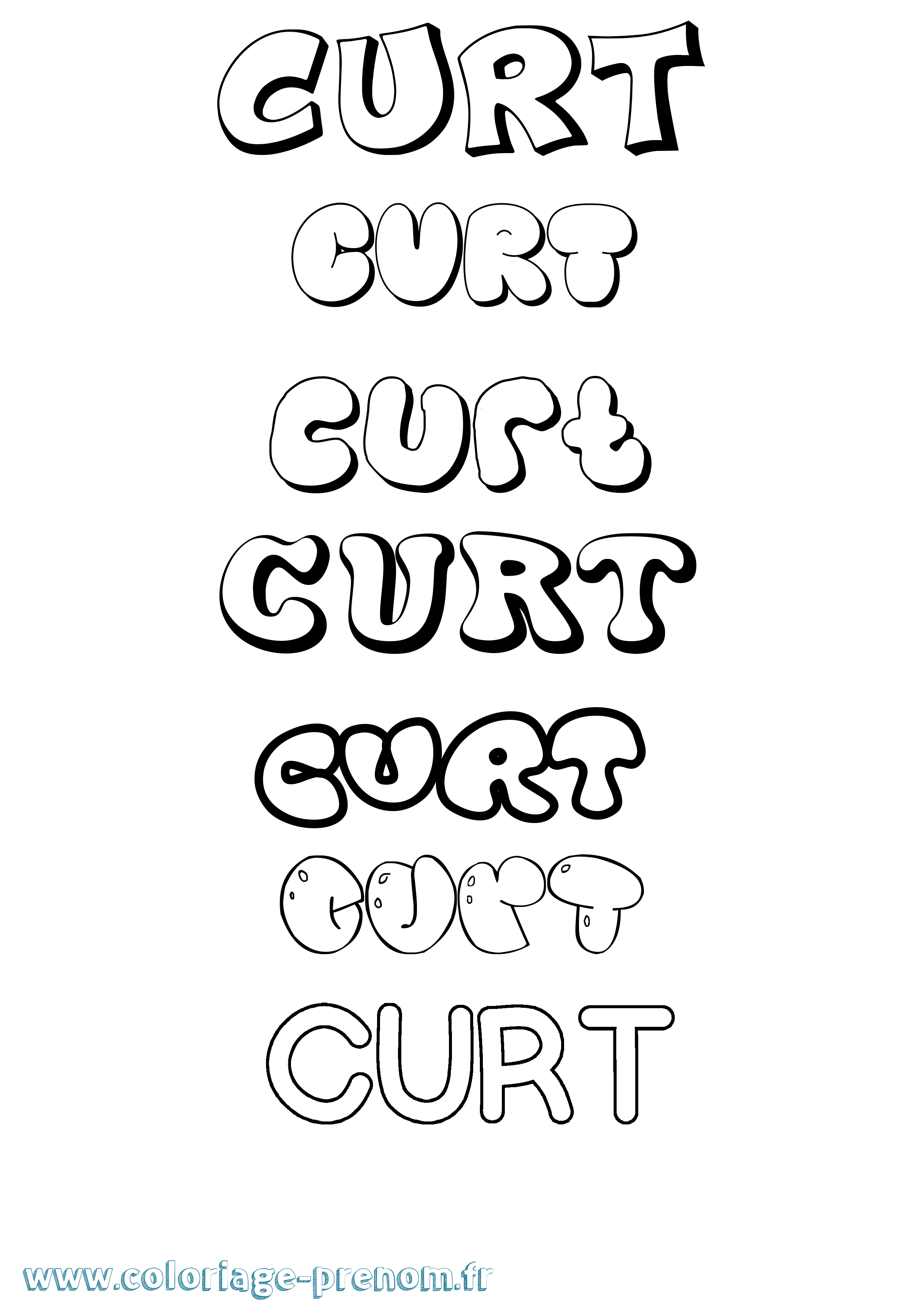Coloriage Curt Bubble Coloriage prénom Curt Bubble
