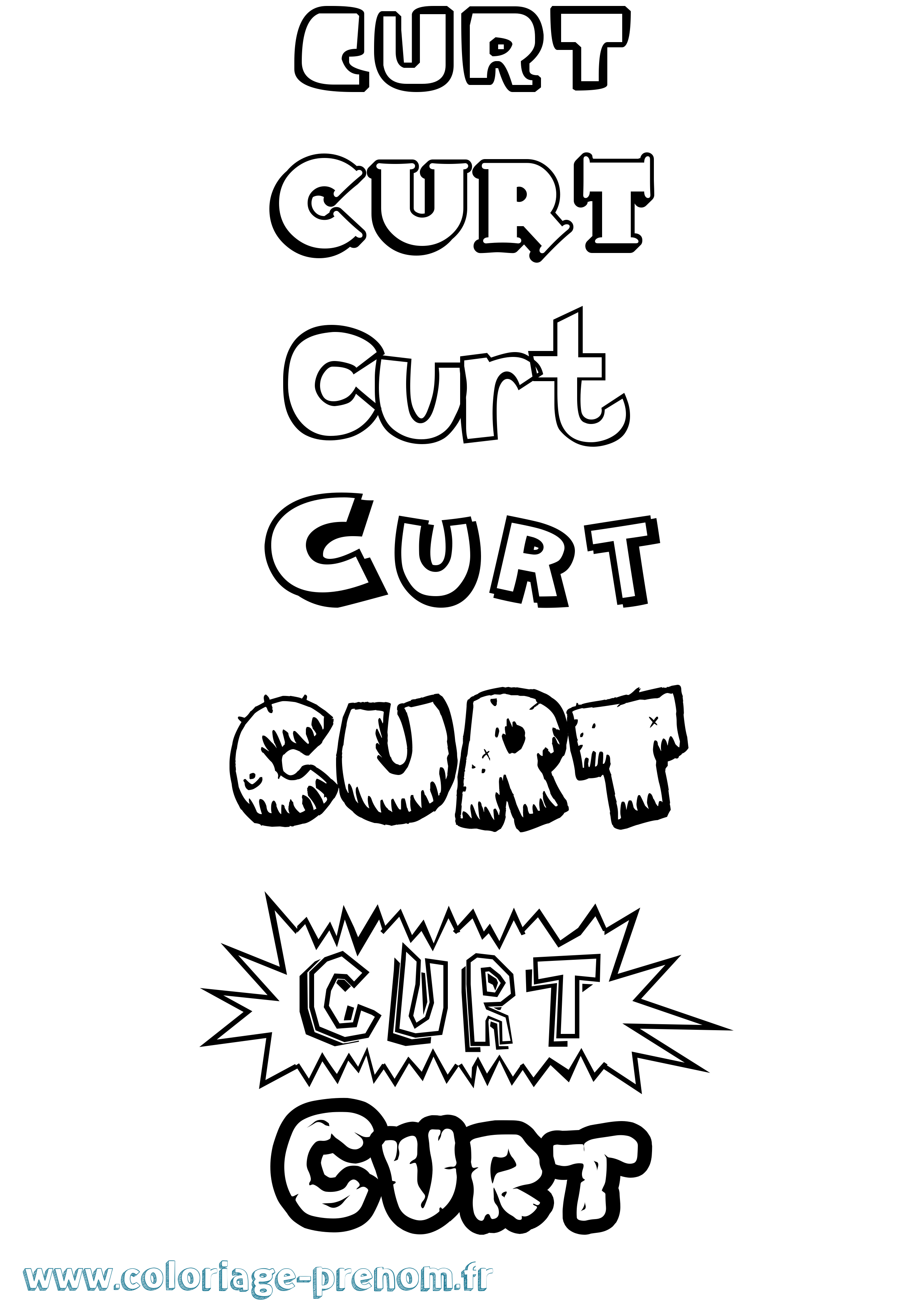Coloriage Curt Dessin Animé Coloriage prénom Curt Dessin Animé