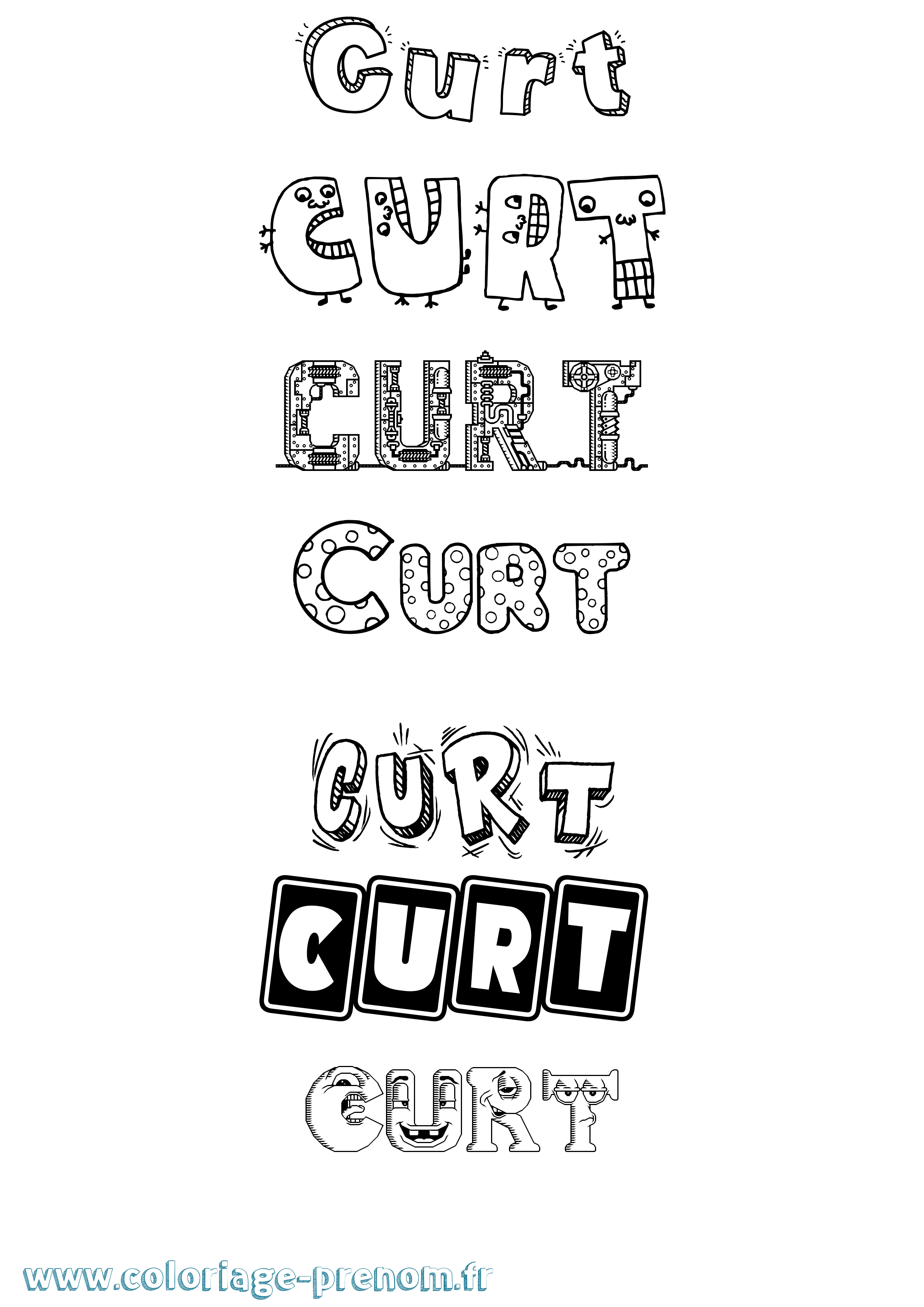 Coloriage Curt Fun Coloriage prénom Curt Fun