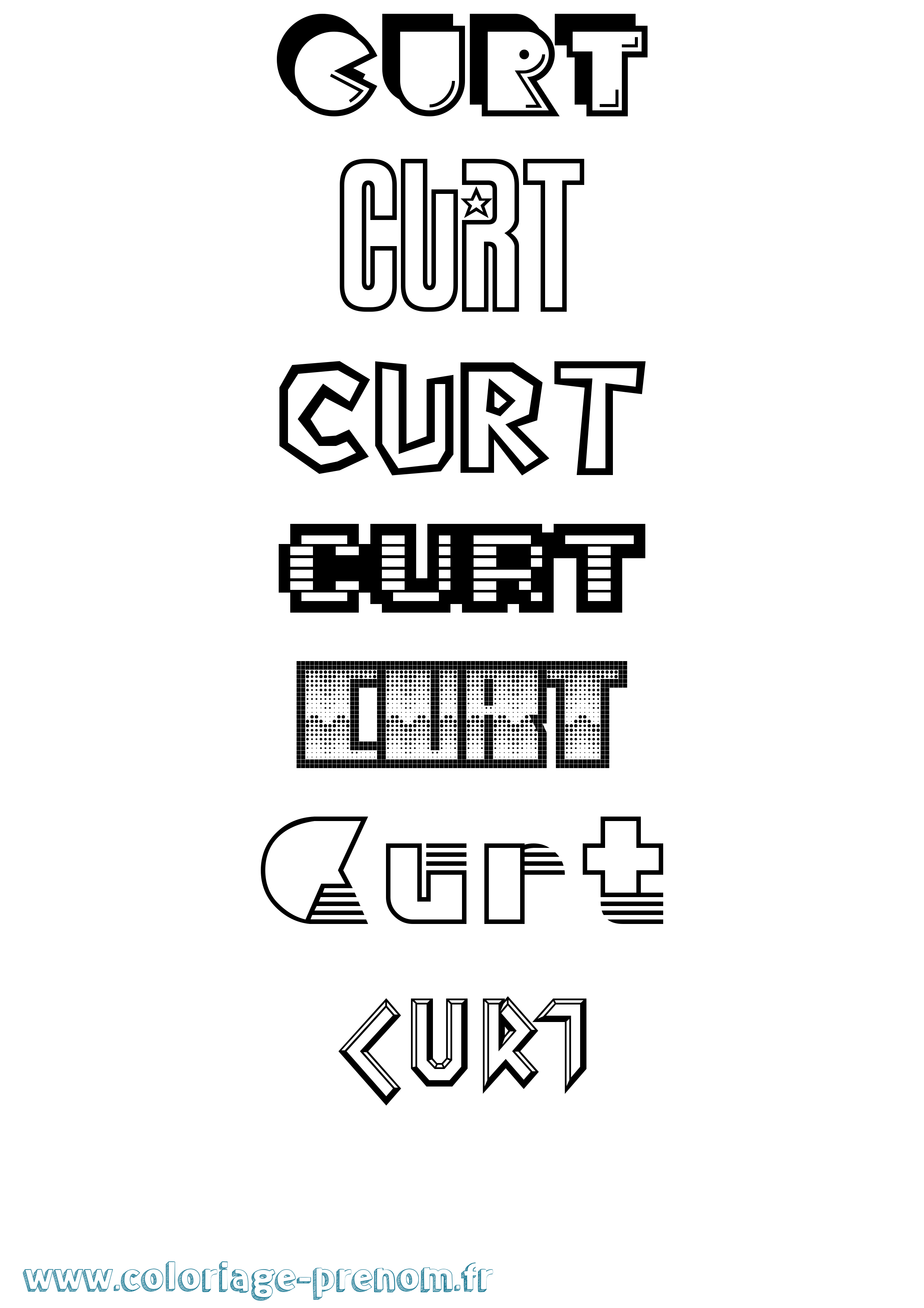Coloriage Curt Jeux Vidéos Coloriage prénom Curt Jeux Vidéos