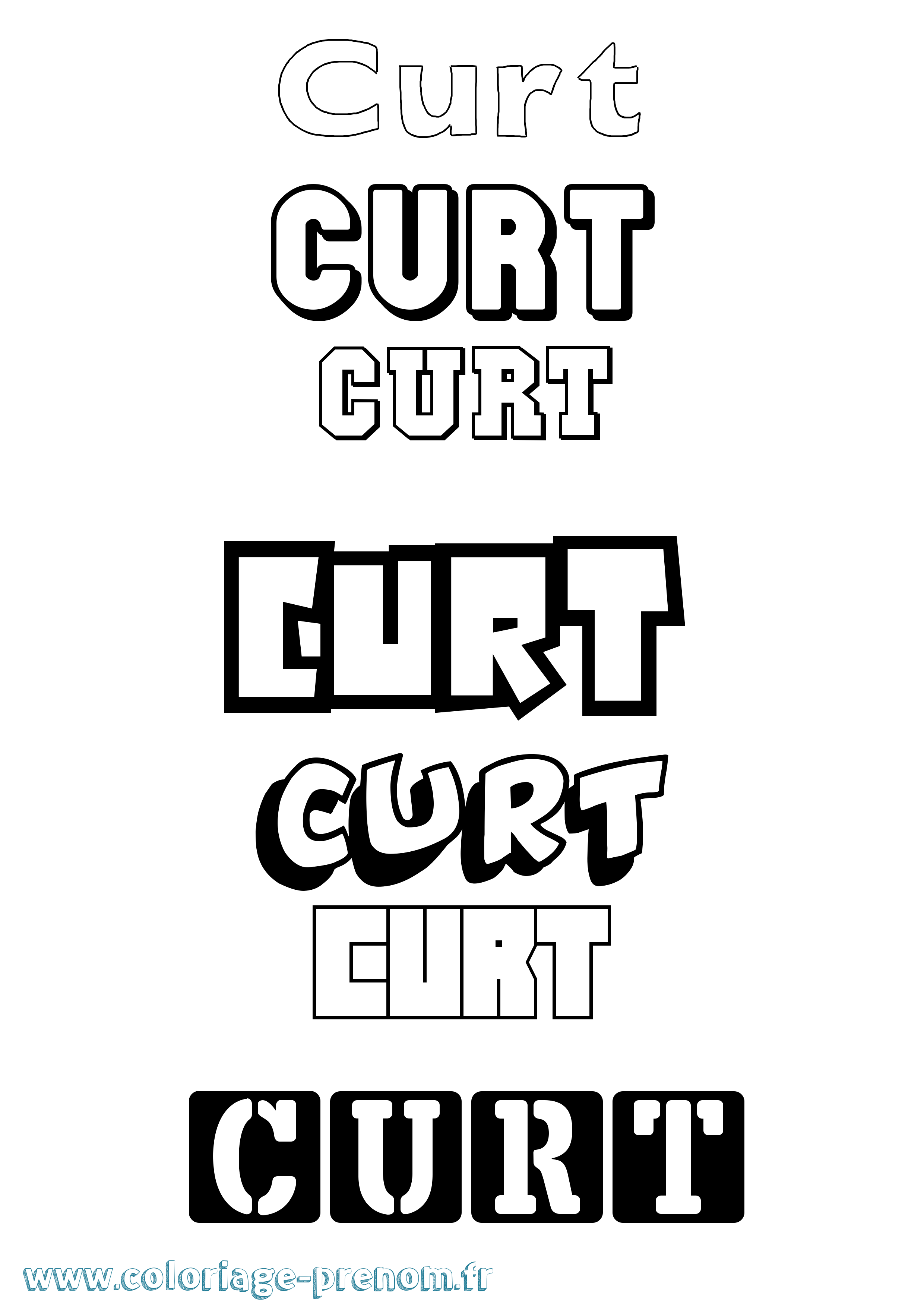 Coloriage Curt Simple Coloriage prénom Curt Simple