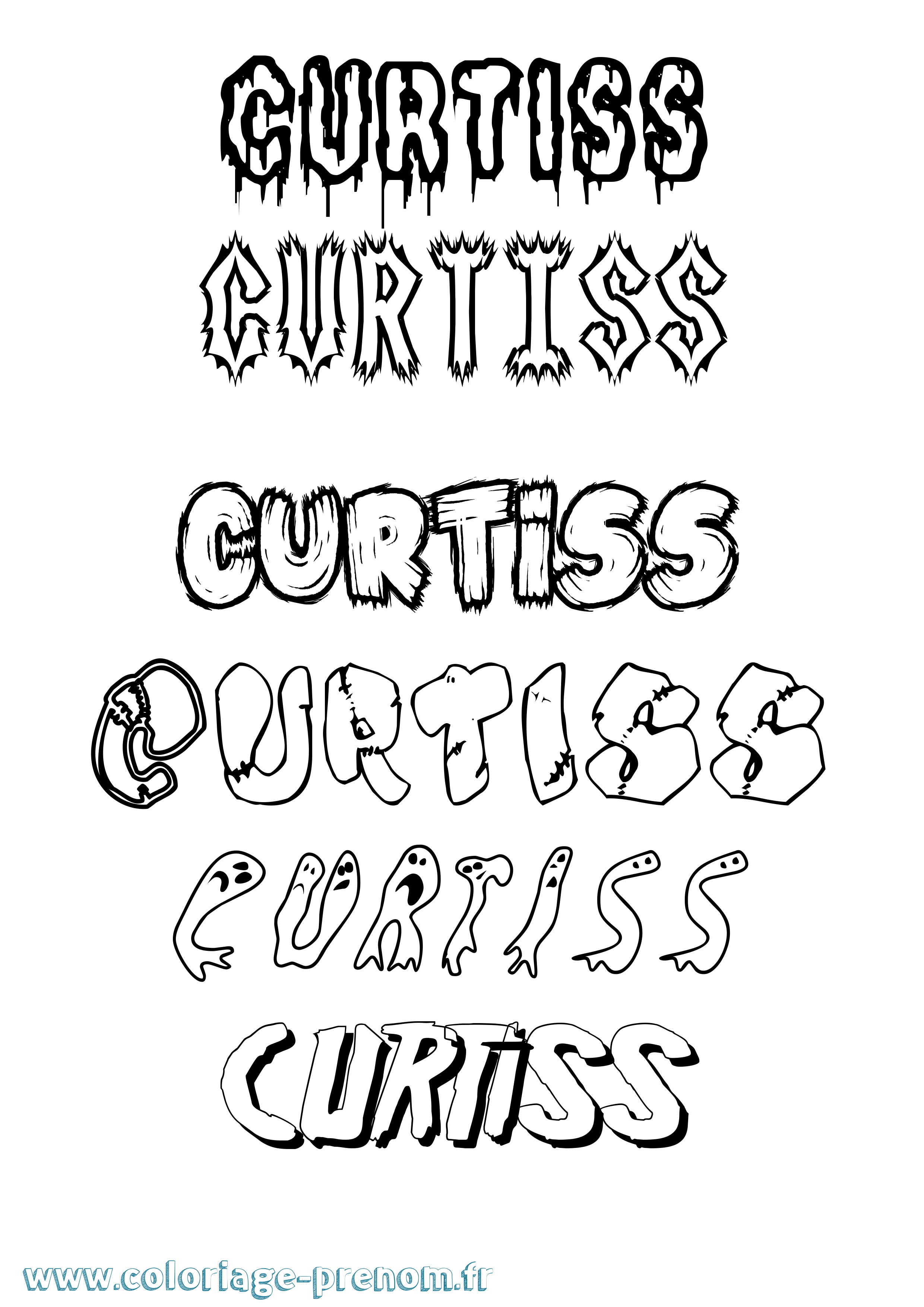 Coloriage Curtiss Frisson Coloriage prénom Curtiss Frisson