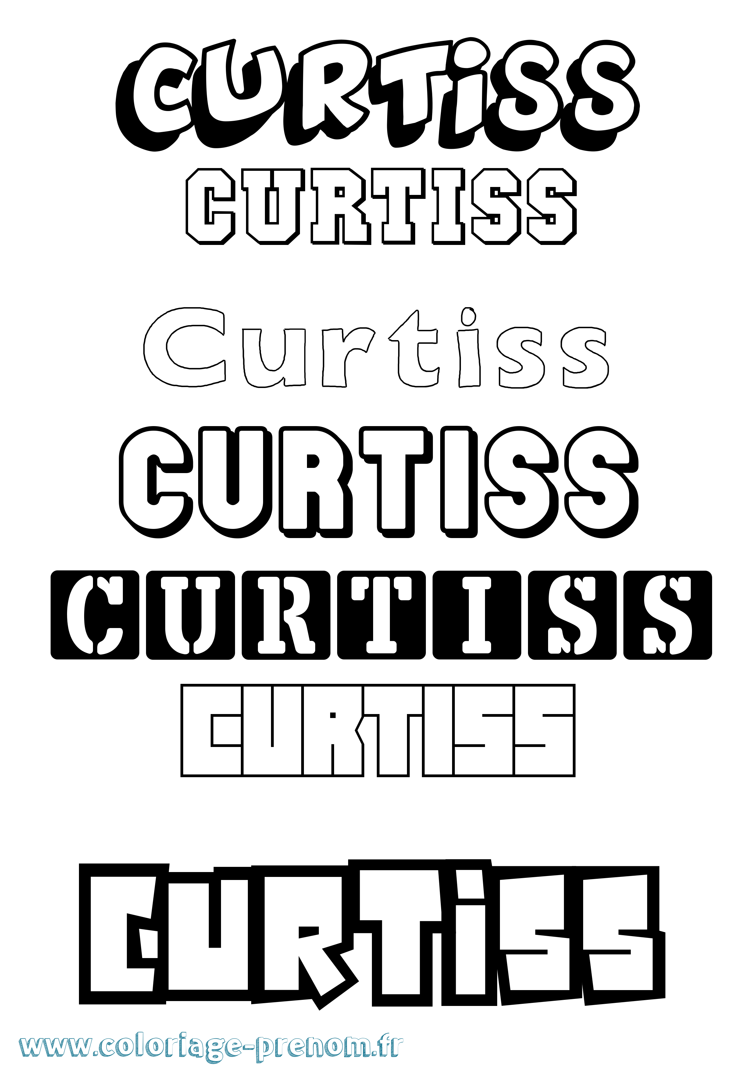 Coloriage Curtiss Simple Coloriage prénom Curtiss Simple