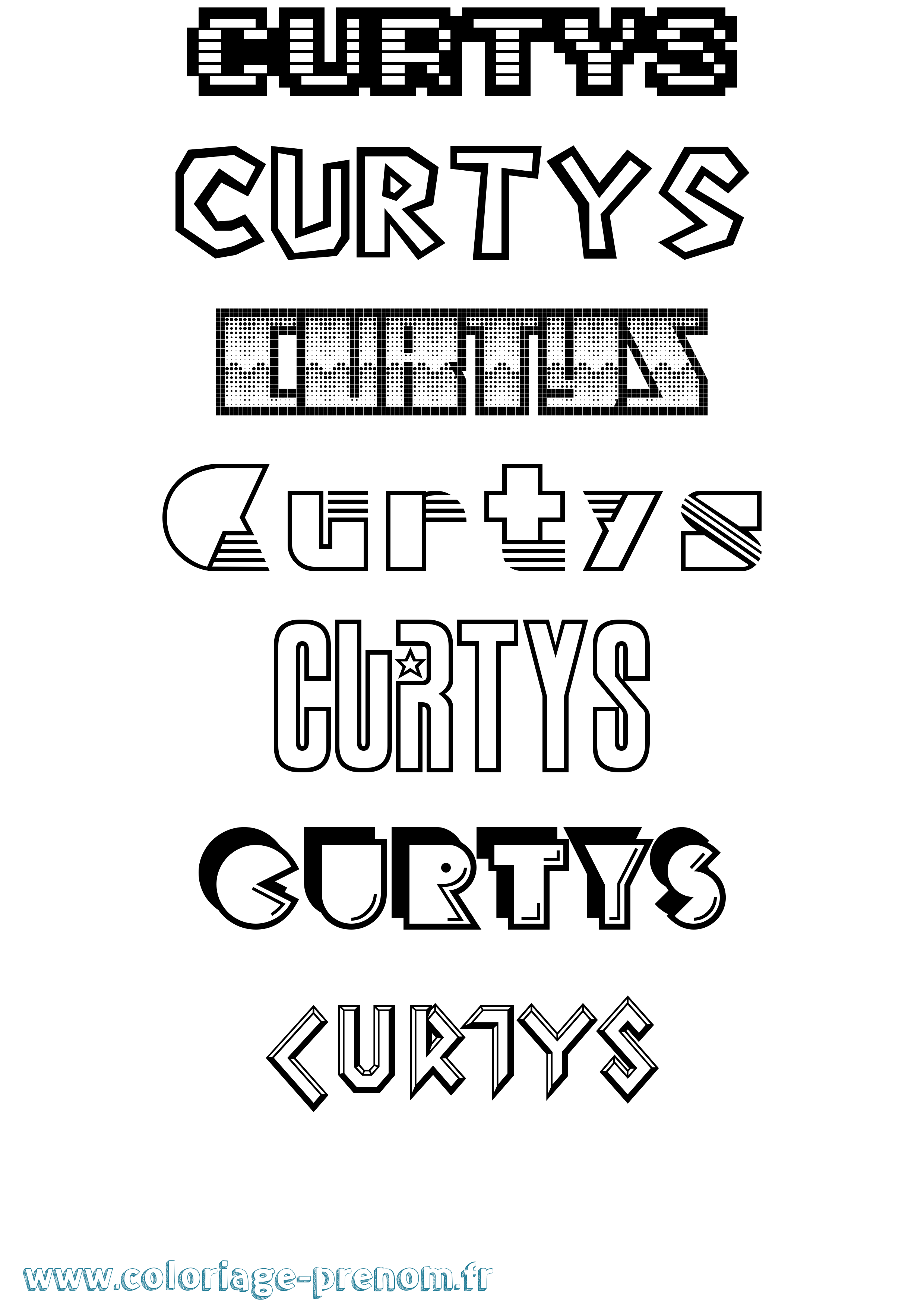 Coloriage Curtys Jeux Vidéos Coloriage prénom Curtys Jeux Vidéos