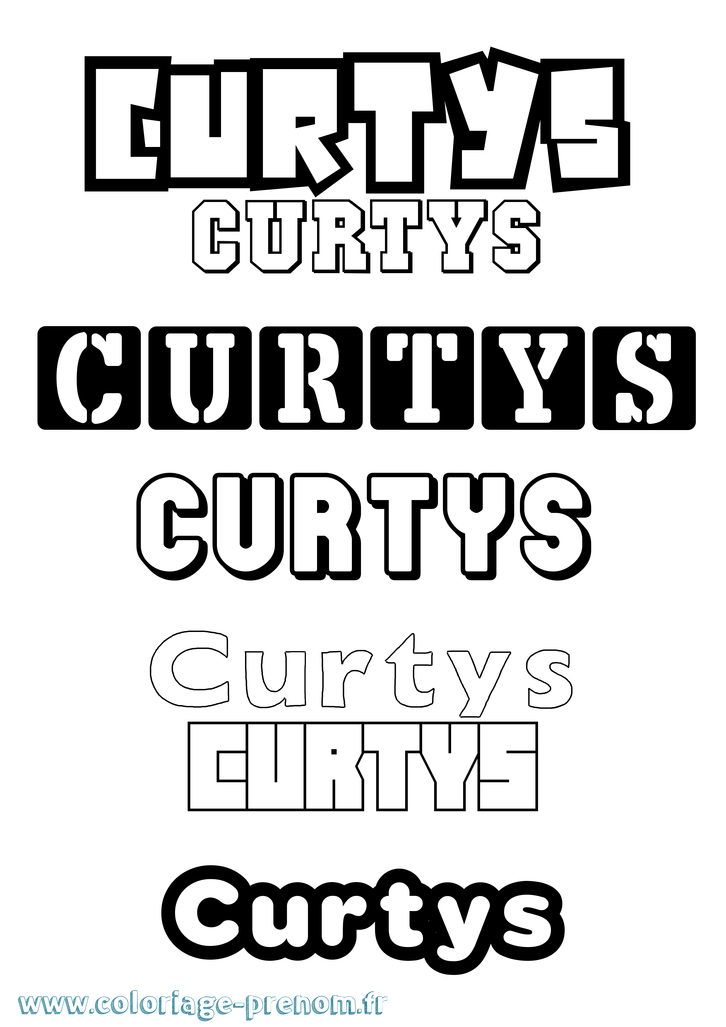 Coloriage Curtys Simple Coloriage prénom Curtys Simple