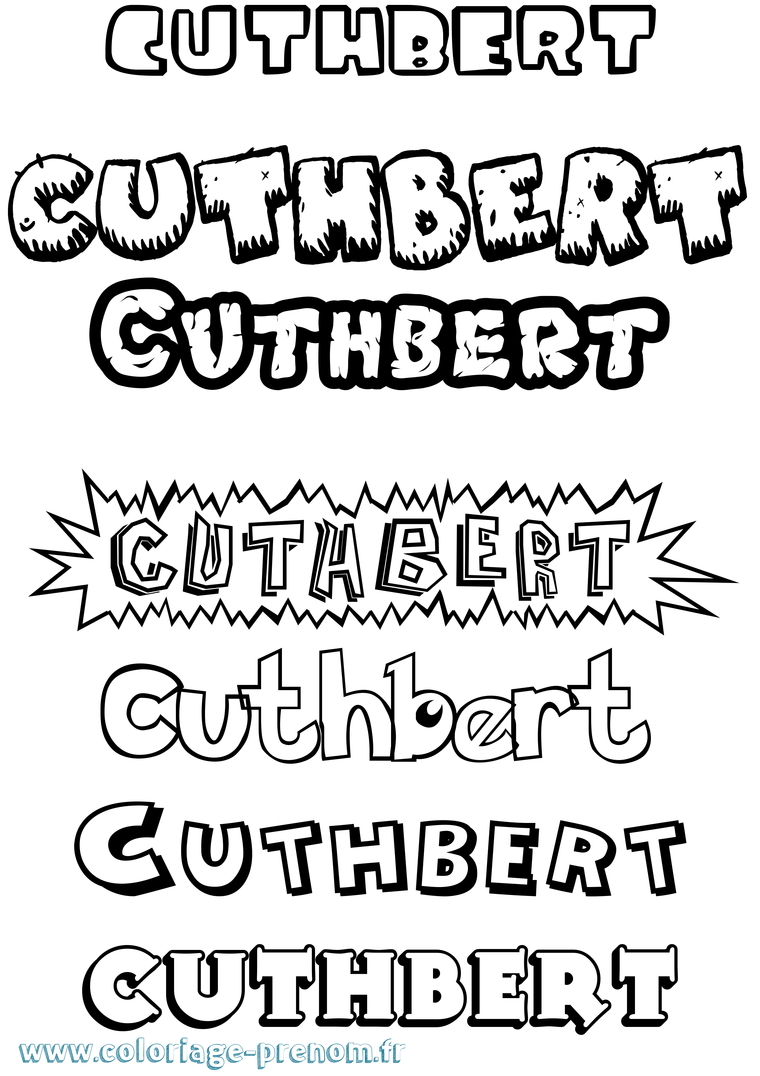 Coloriage Cuthbert Dessin Animé Coloriage prénom Cuthbert Dessin Animé