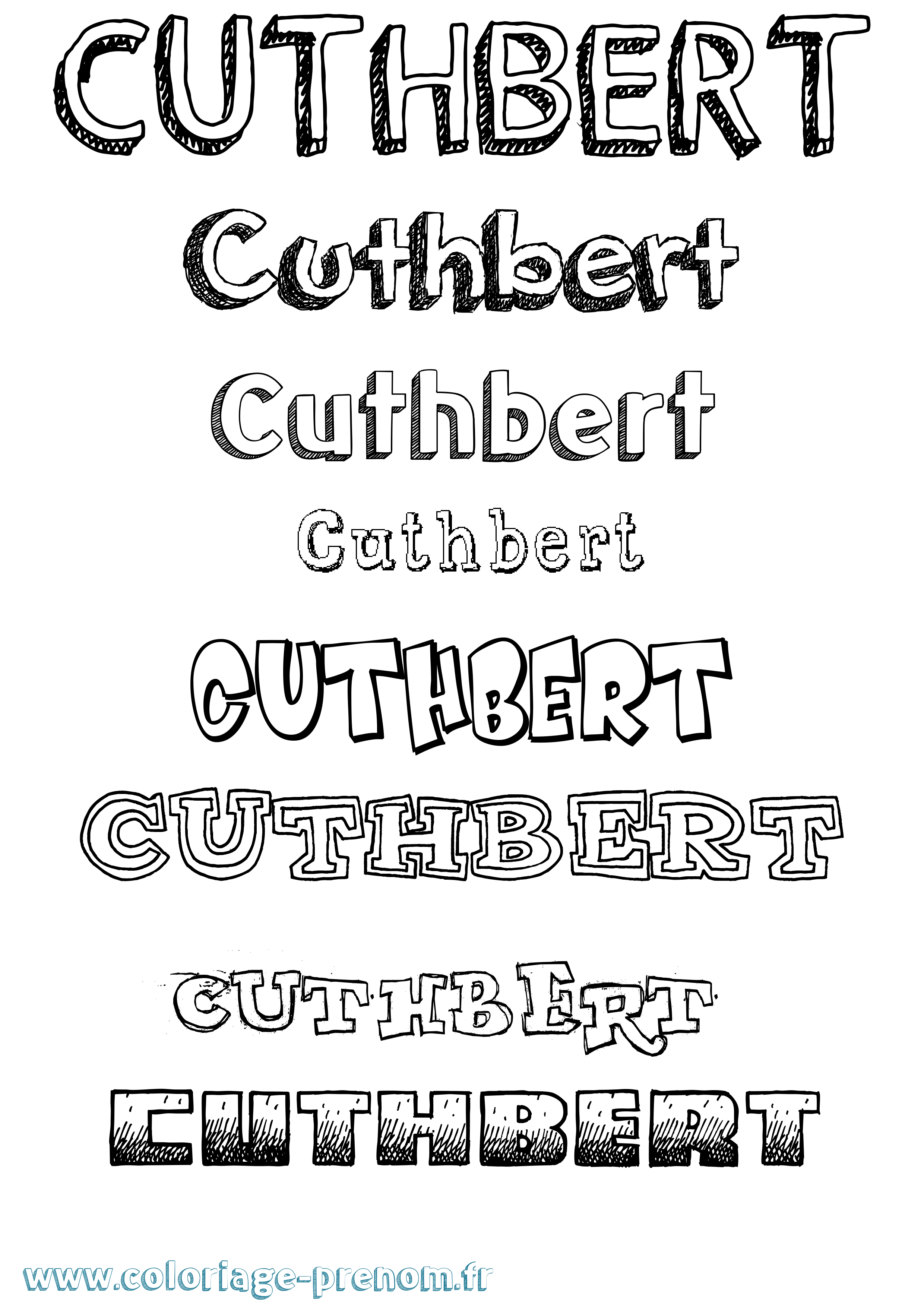 Coloriage Cuthbert Dessiné Coloriage prénom Cuthbert Dessiné