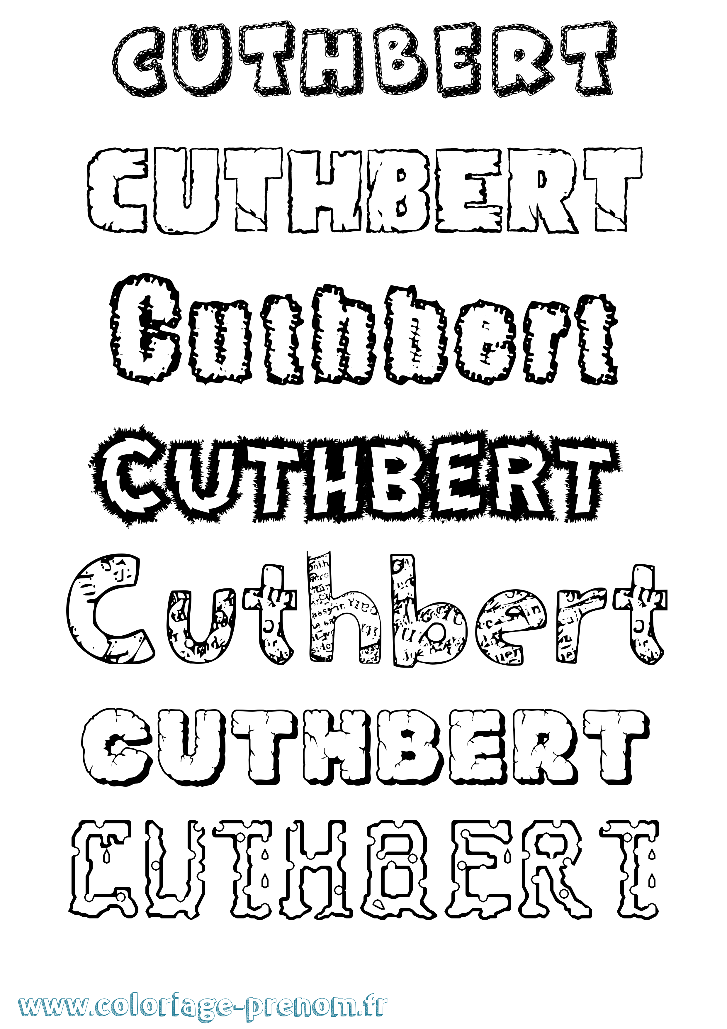 Coloriage Cuthbert Destructuré Coloriage prénom Cuthbert Destructuré