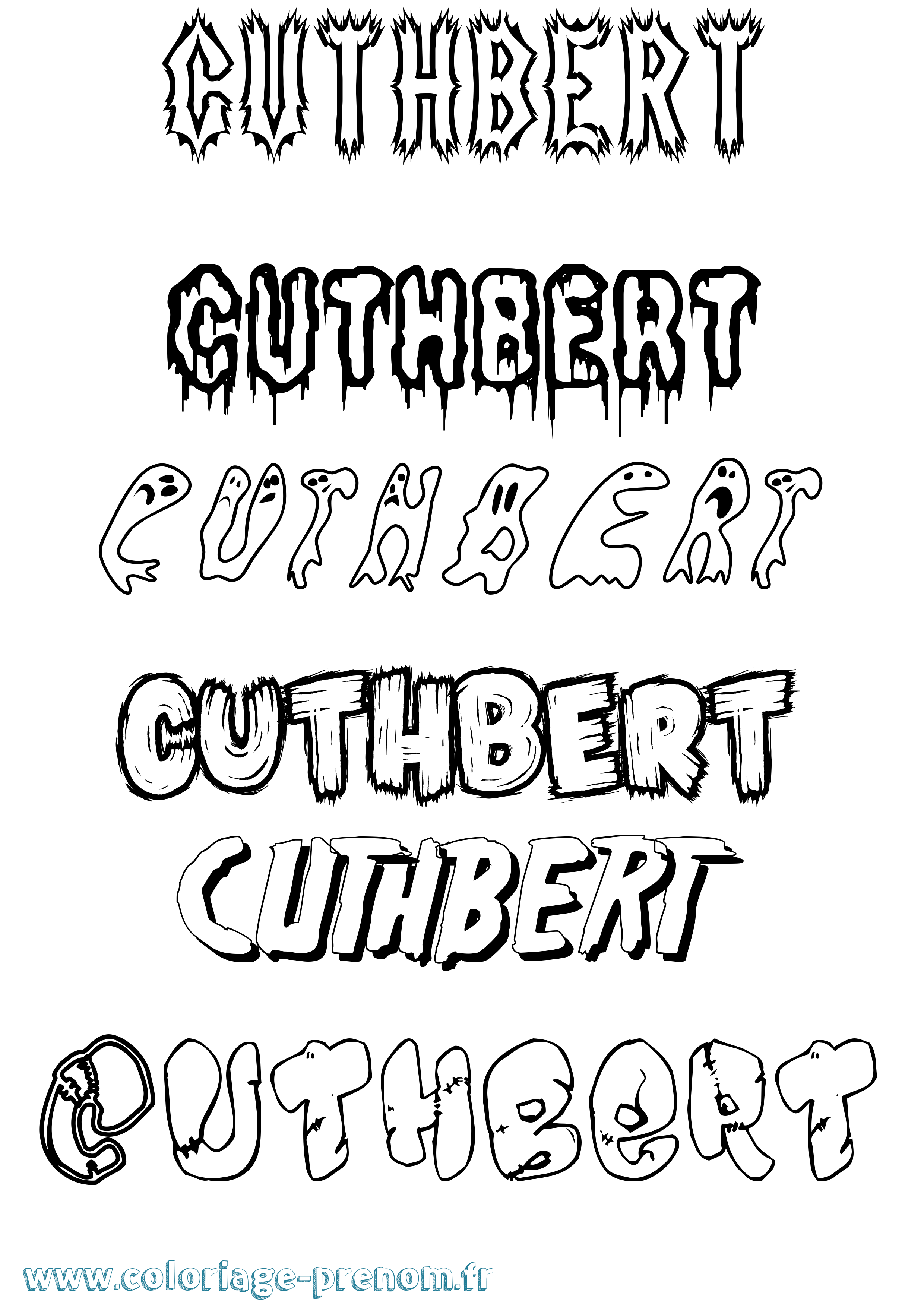 Coloriage Cuthbert Frisson Coloriage prénom Cuthbert Frisson