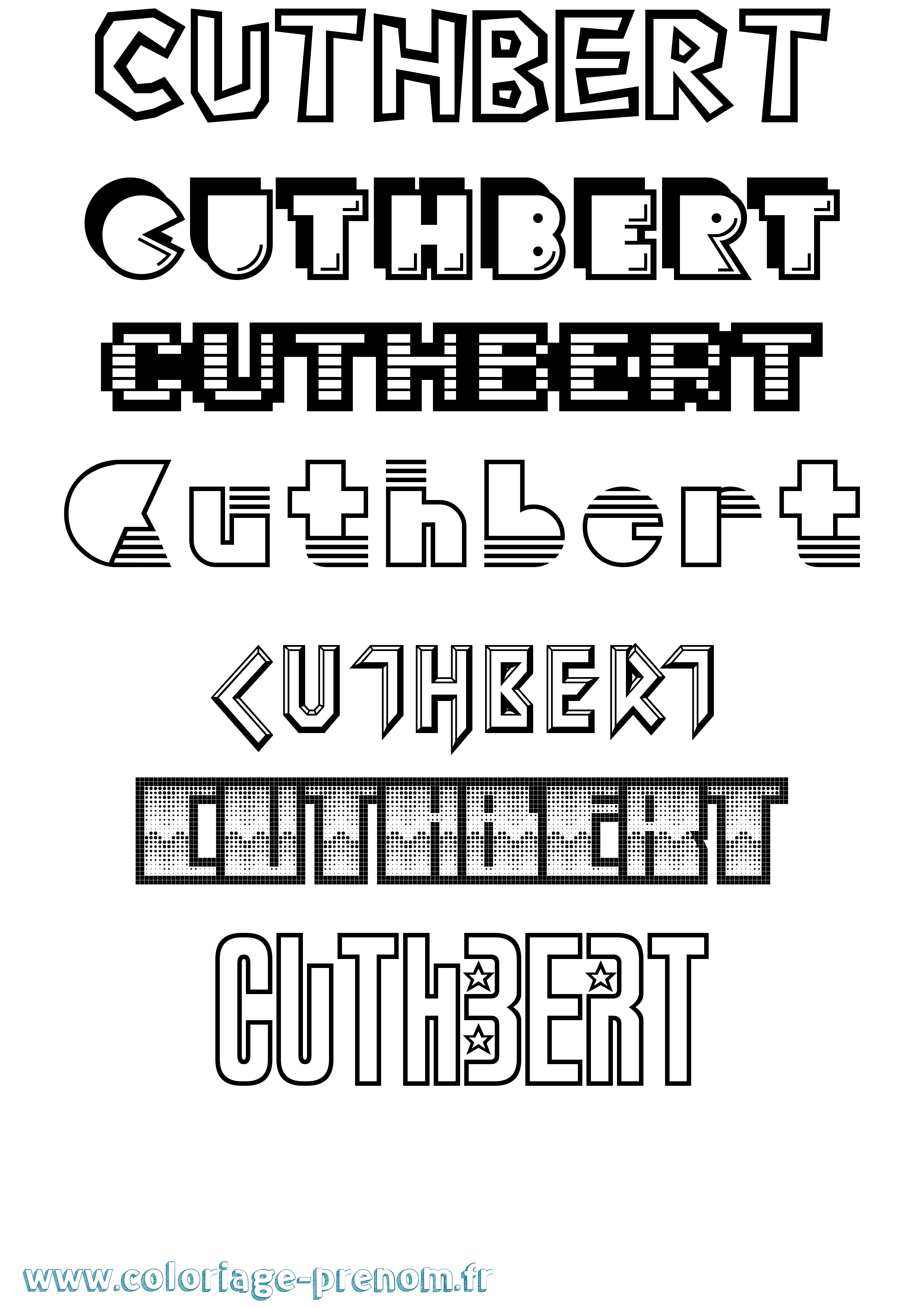 Coloriage Cuthbert Jeux Vidéos Coloriage prénom Cuthbert Jeux Vidéos