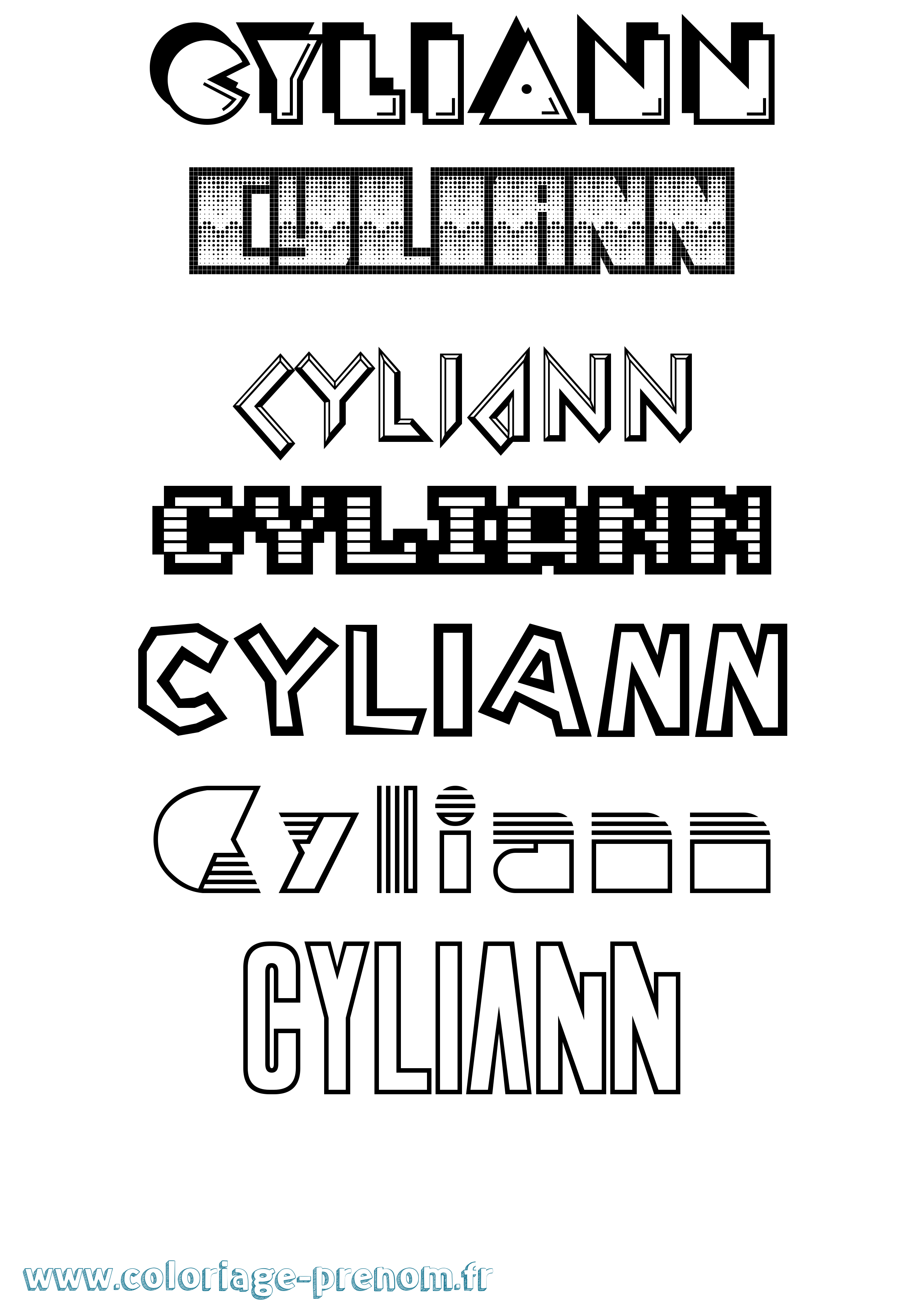 Coloriage Cyliann Jeux Vidéos Coloriage prénom Cyliann Jeux Vidéos