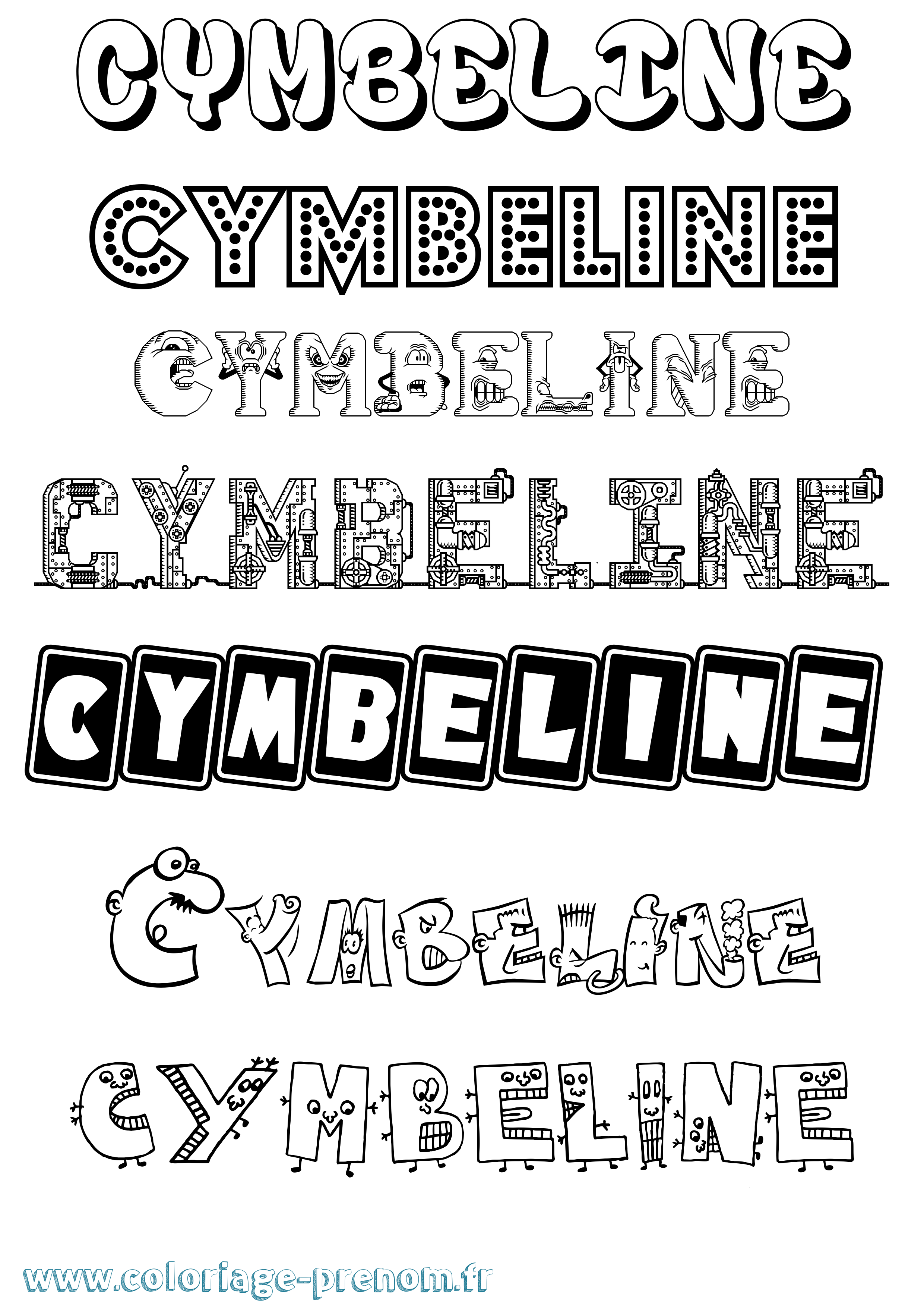 Coloriage Cymbeline Fun Coloriage prénom Cymbeline Fun