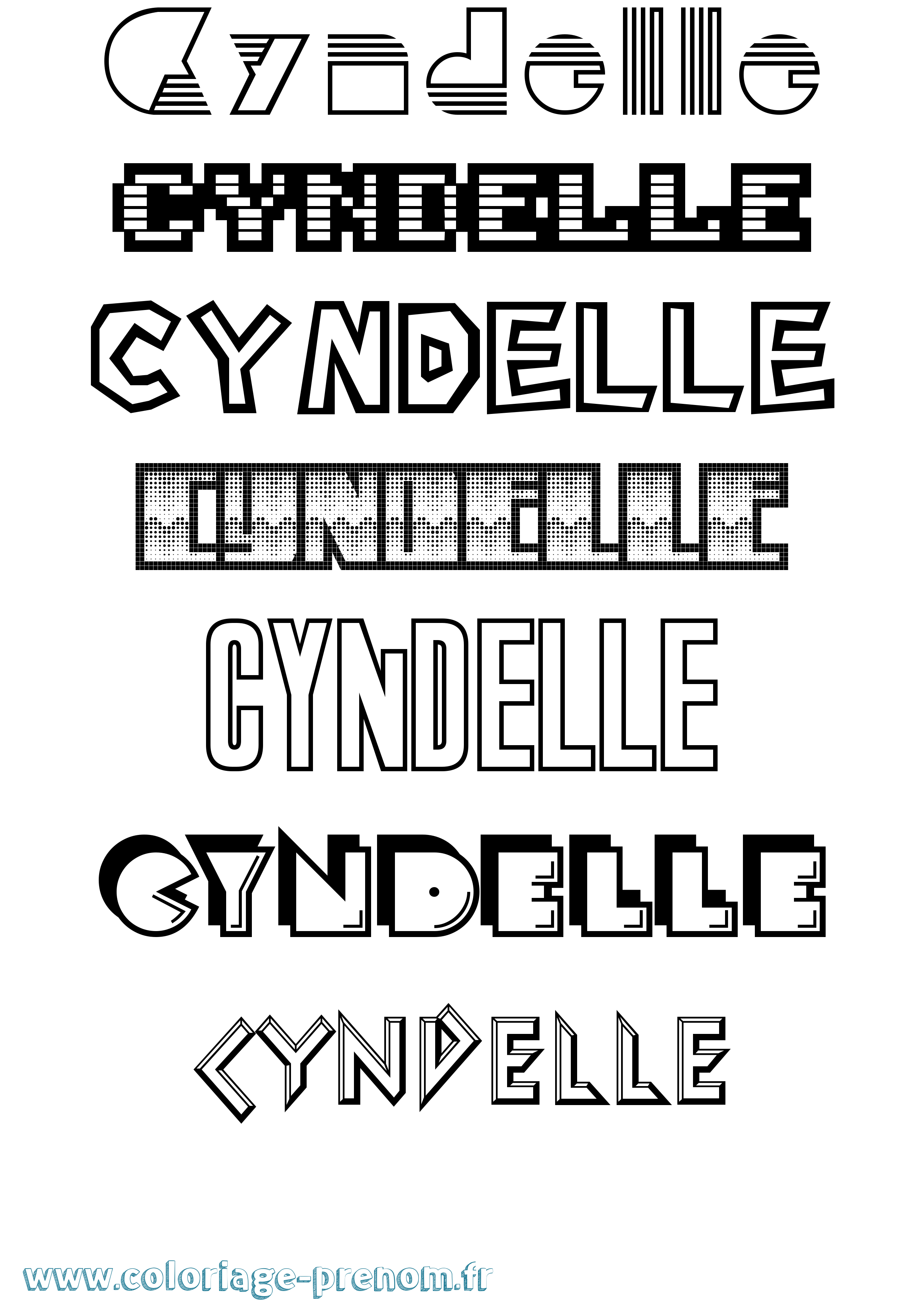 Coloriage Cyndelle Jeux Vidéos Coloriage prénom Cyndelle Jeux Vidéos