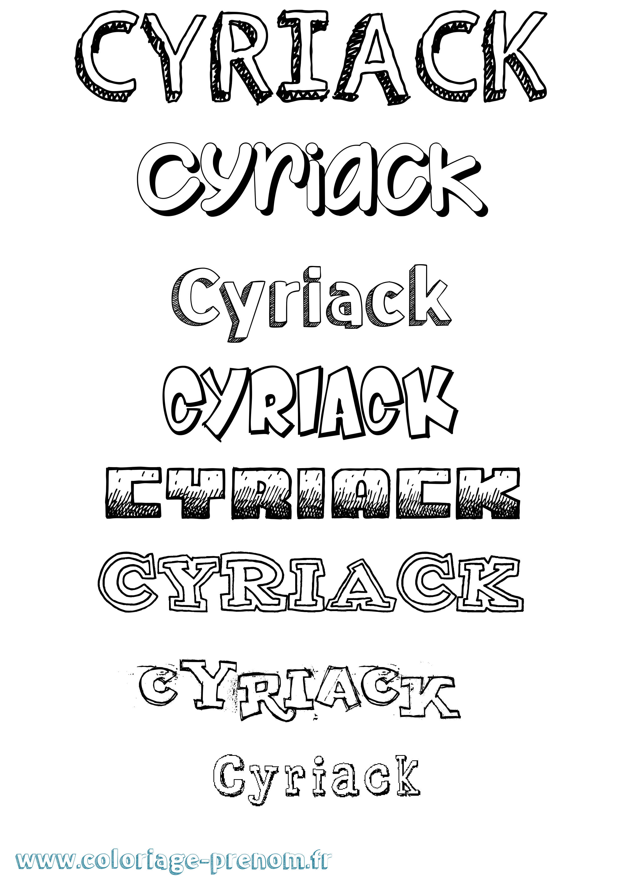 Coloriage Cyriack Dessiné Coloriage prénom Cyriack Dessiné
