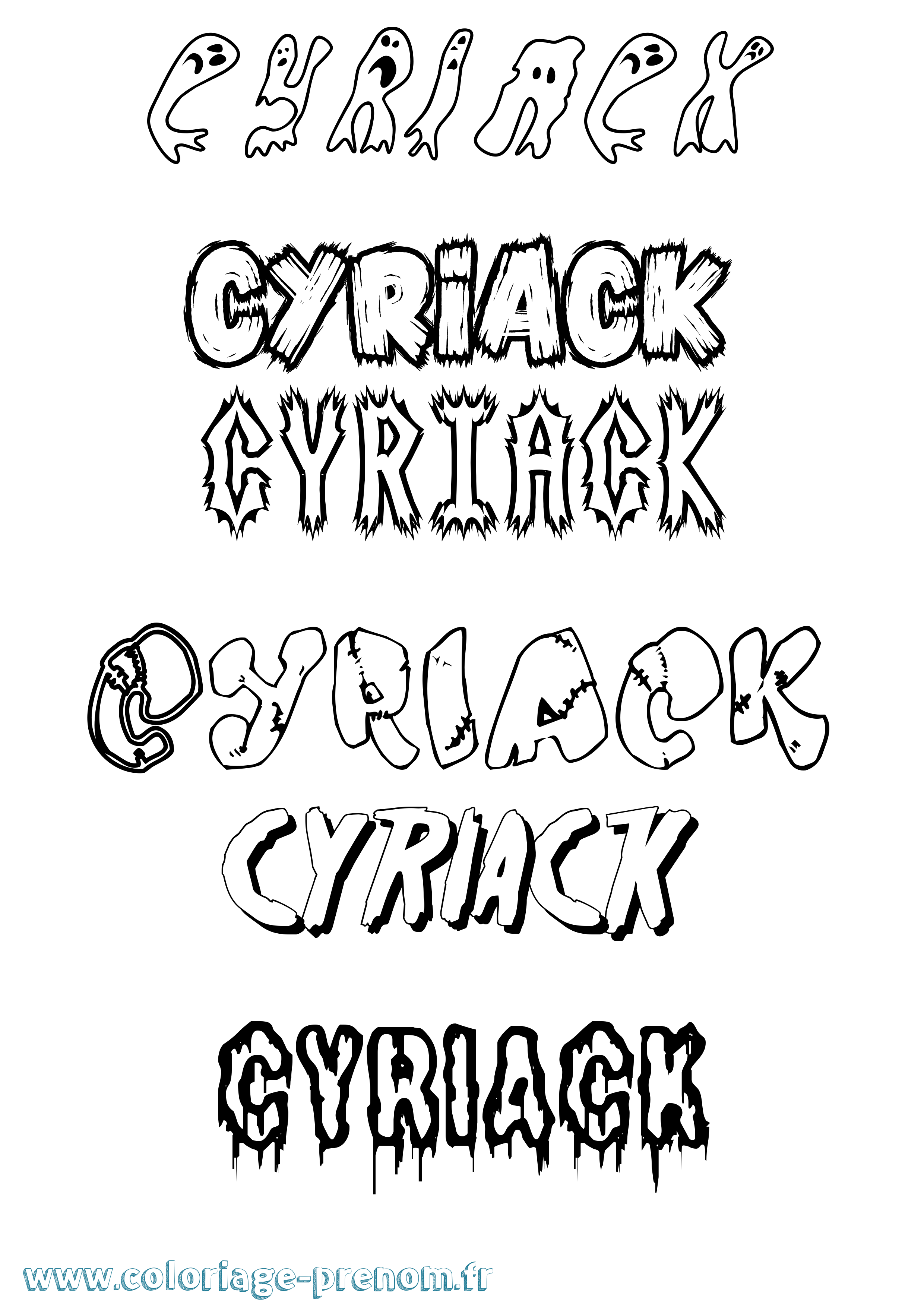Coloriage Cyriack Frisson Coloriage prénom Cyriack Frisson