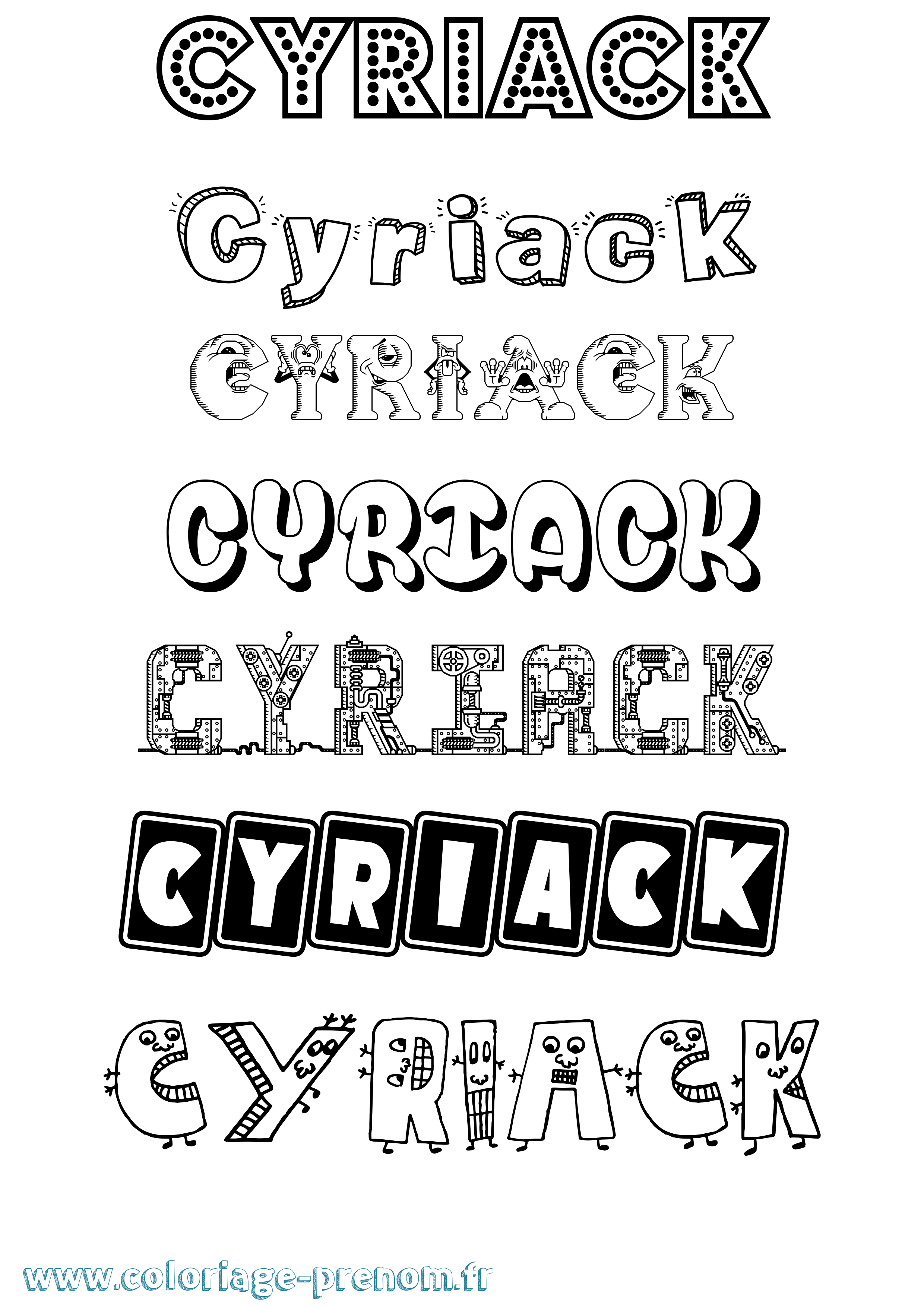 Coloriage Cyriack Fun Coloriage prénom Cyriack Fun