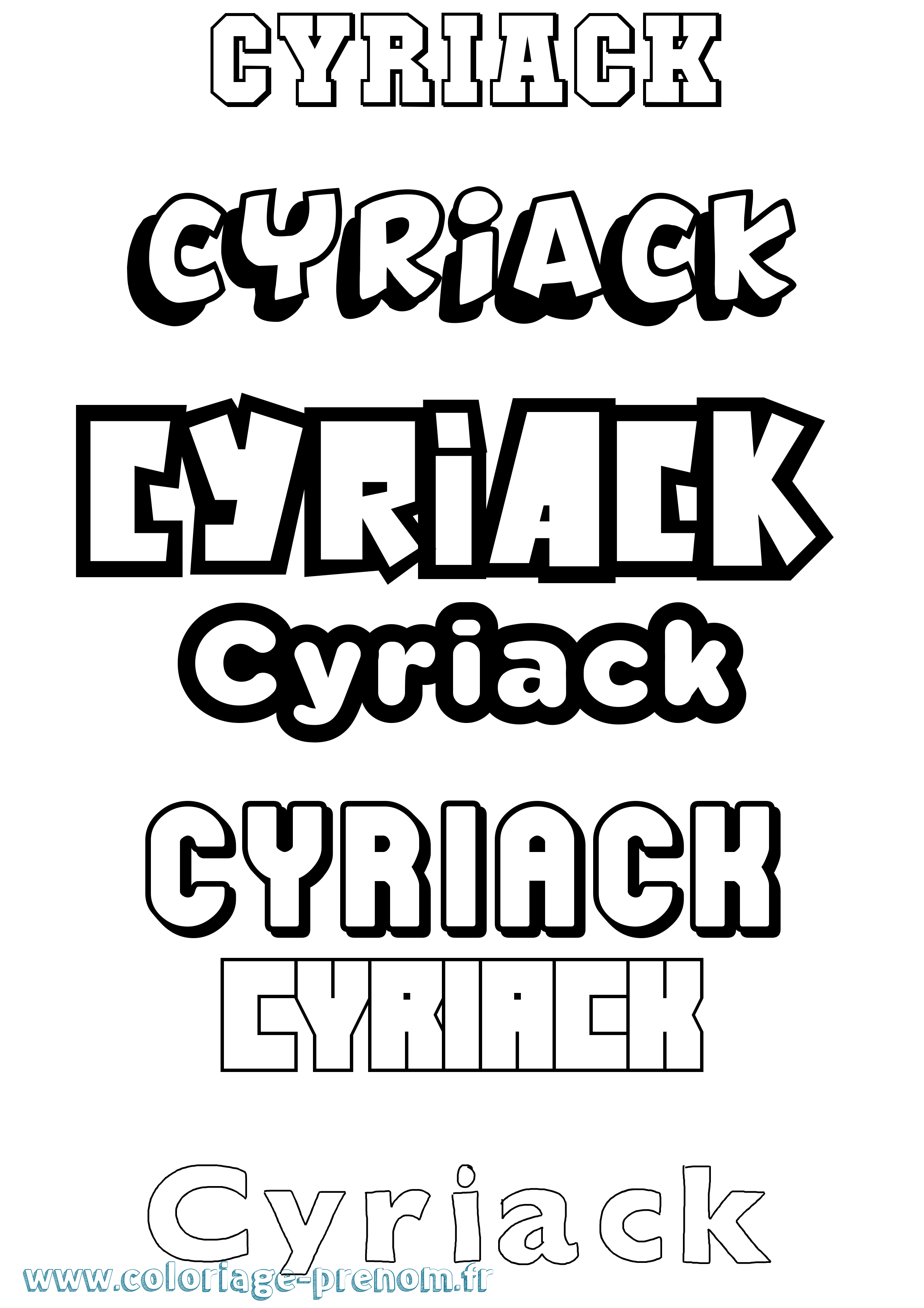Coloriage Cyriack Simple Coloriage prénom Cyriack Simple