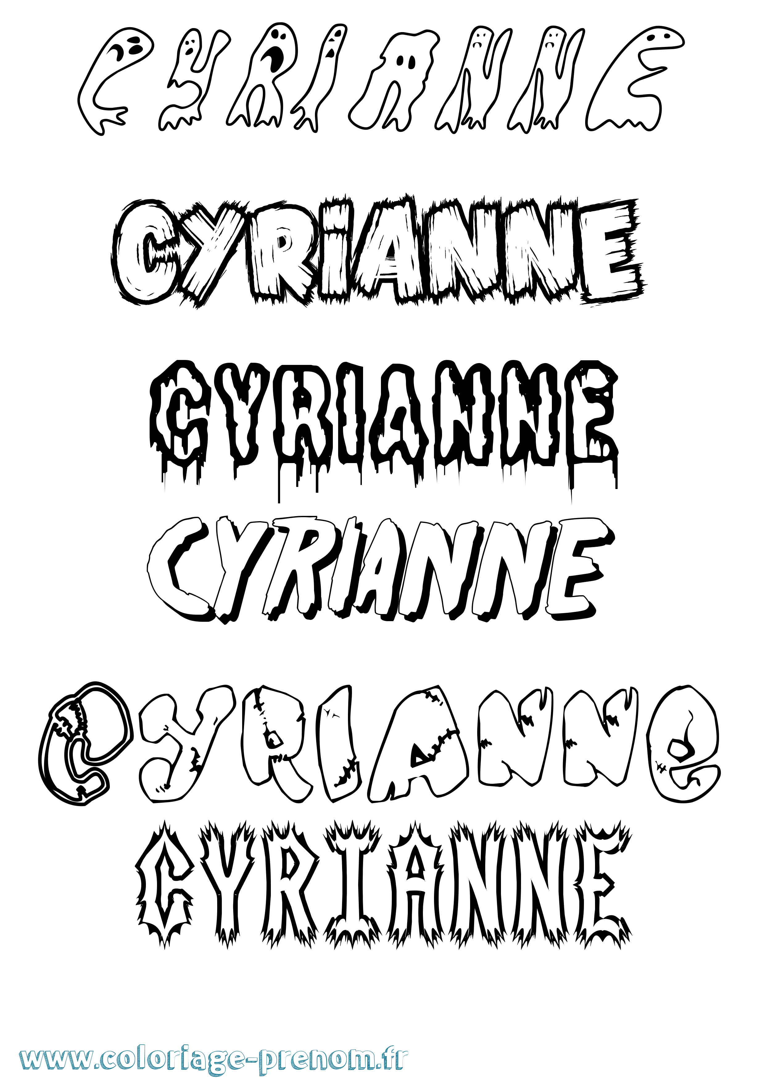 Coloriage Cyrianne Frisson Coloriage prénom Cyrianne Frisson