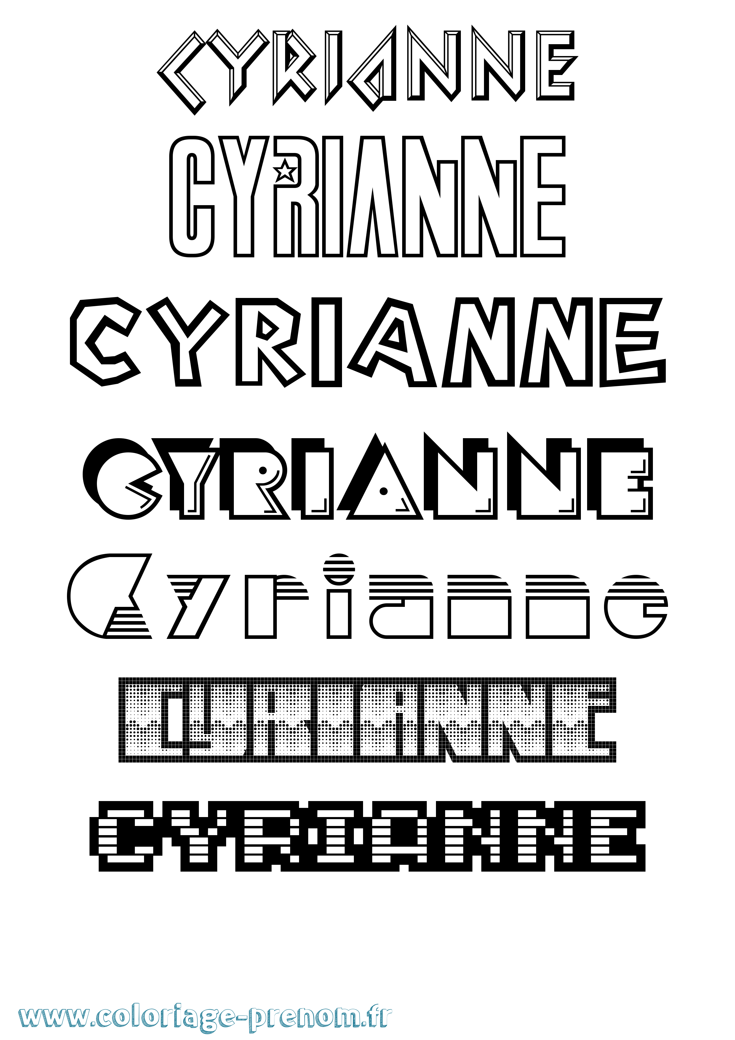 Coloriage Cyrianne Jeux Vidéos Coloriage prénom Cyrianne Jeux Vidéos