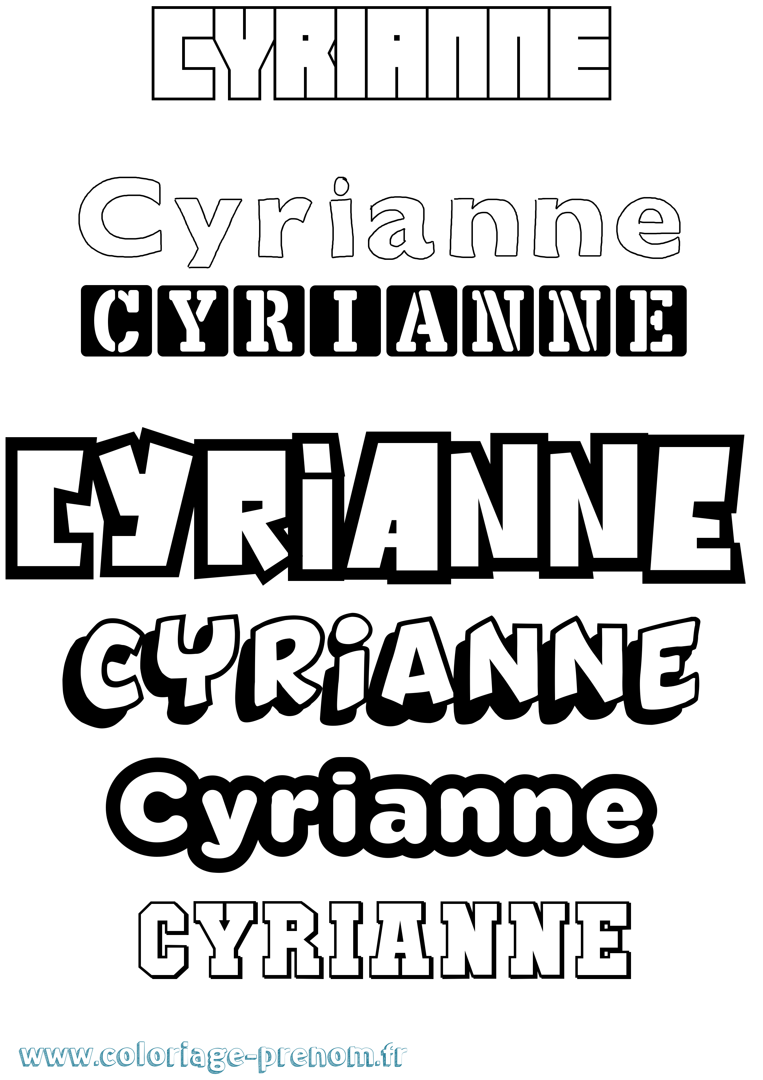 Coloriage Cyrianne Simple Coloriage prénom Cyrianne Simple