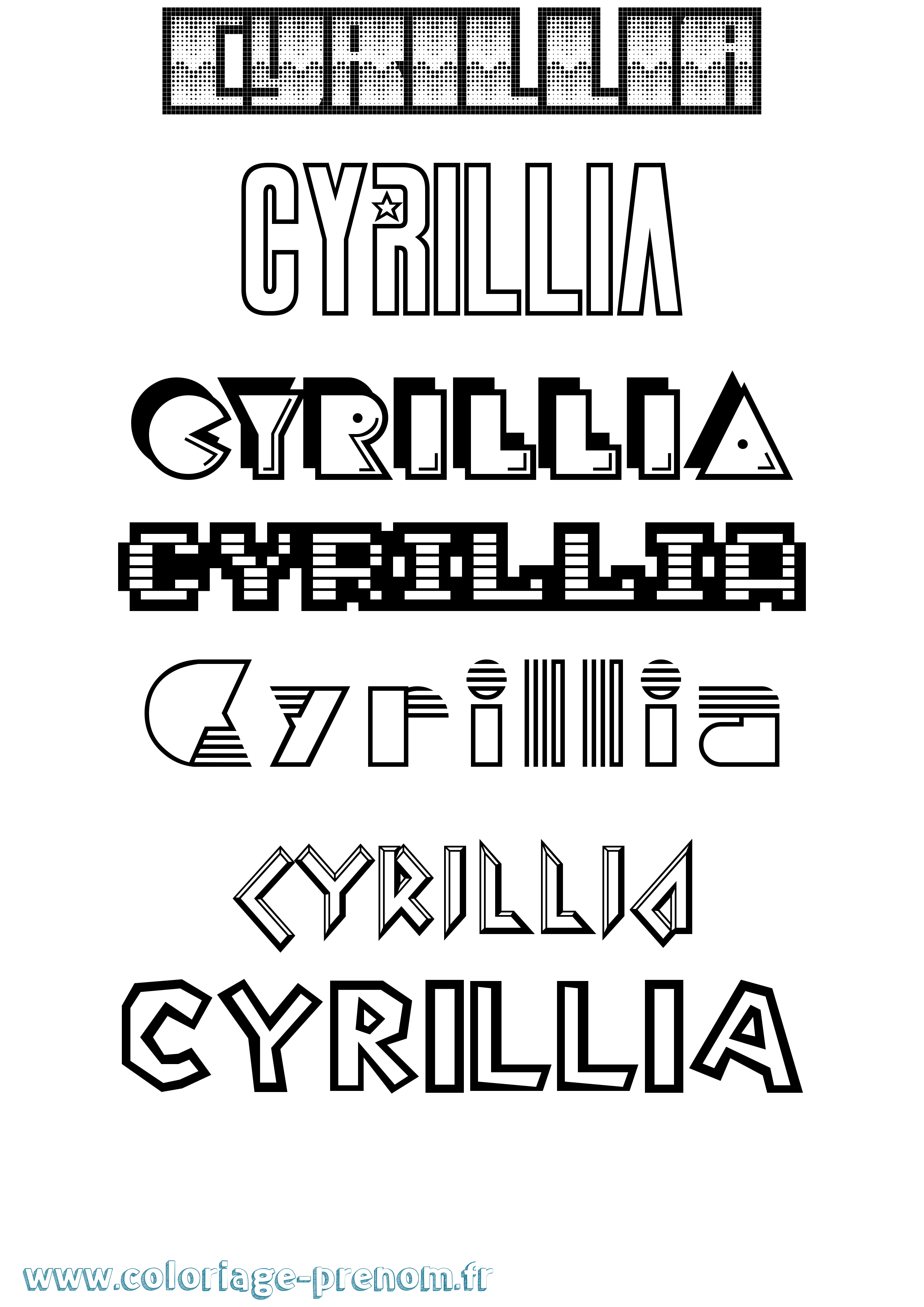 Coloriage Cyrillia Jeux Vidéos Coloriage prénom Cyrillia Jeux Vidéos