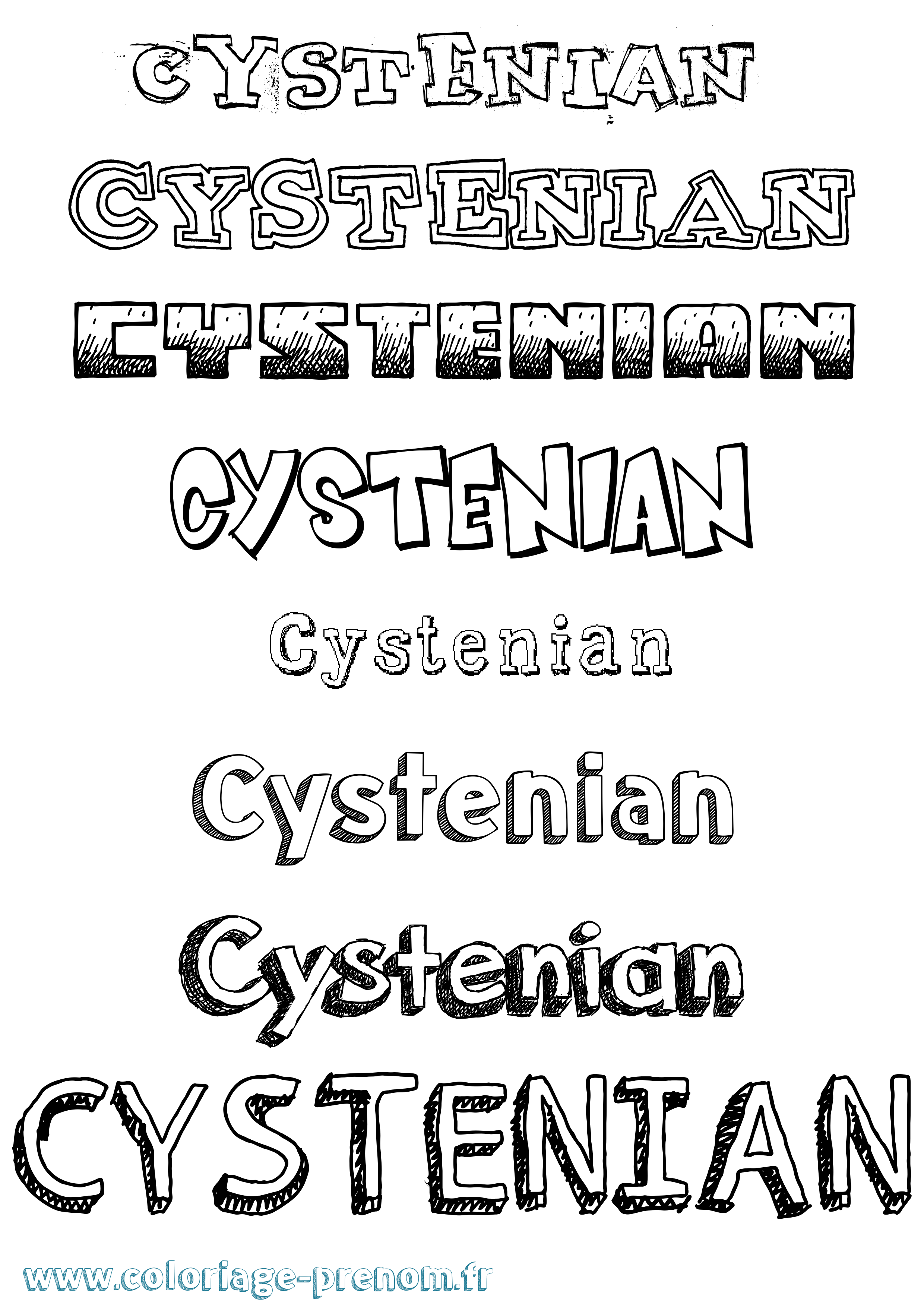 Coloriage Cystenian Dessiné Coloriage prénom Cystenian Dessiné