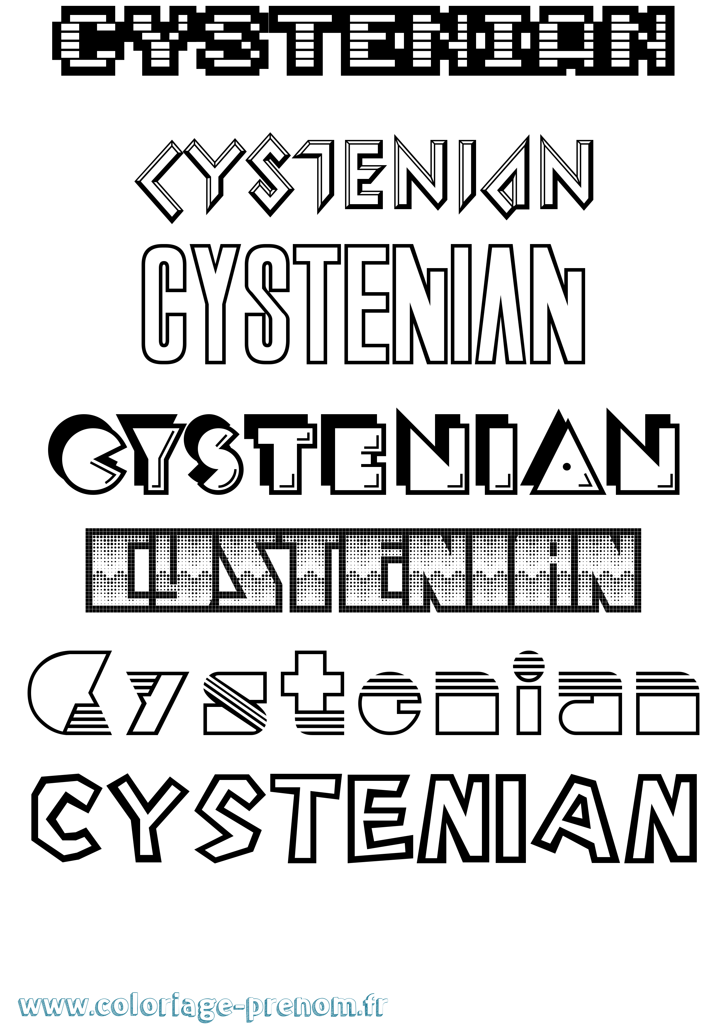Coloriage Cystenian Jeux Vidéos Coloriage prénom Cystenian Jeux Vidéos