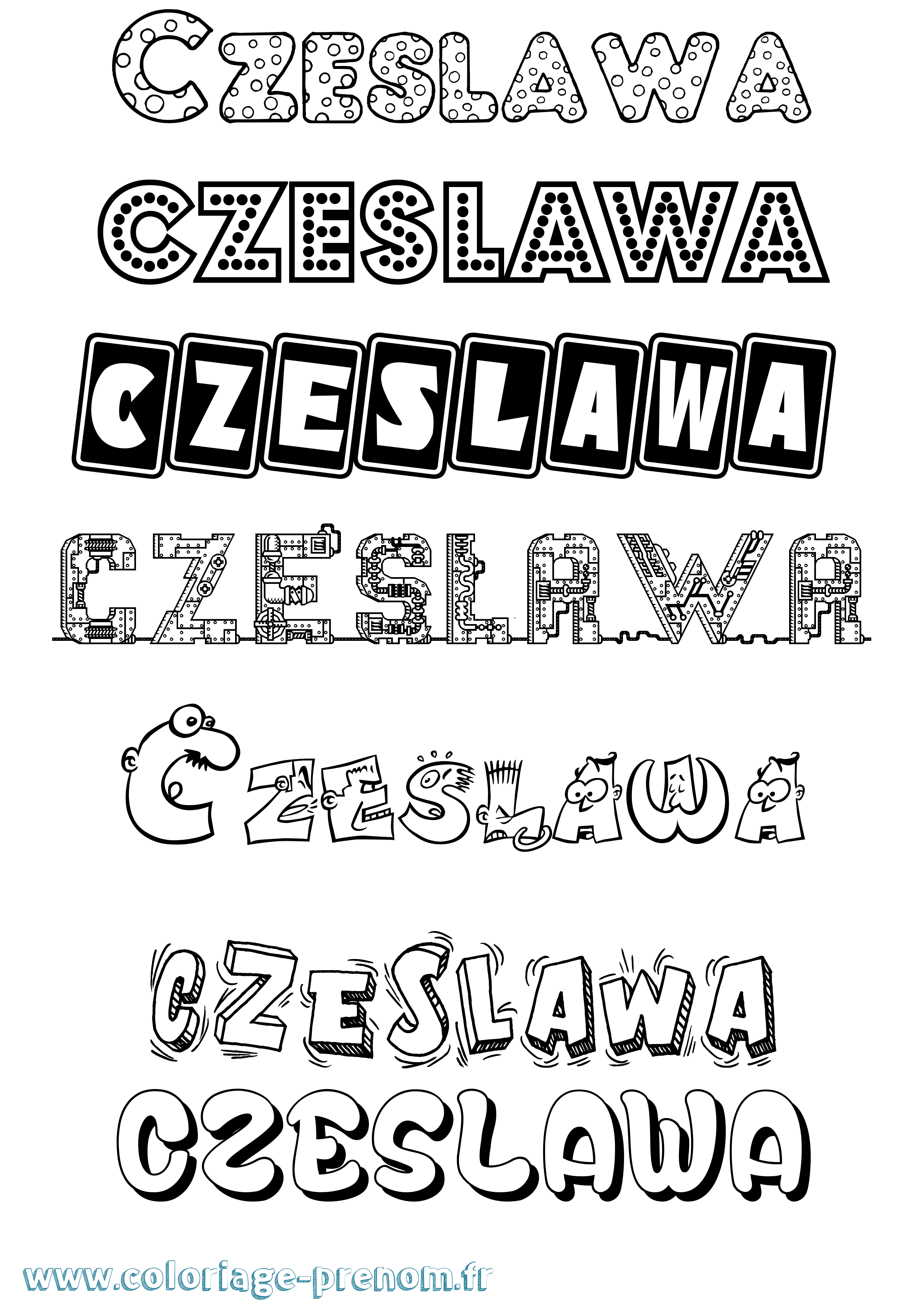 Coloriage Czeslawa Fun Coloriage prénom Czeslawa Fun