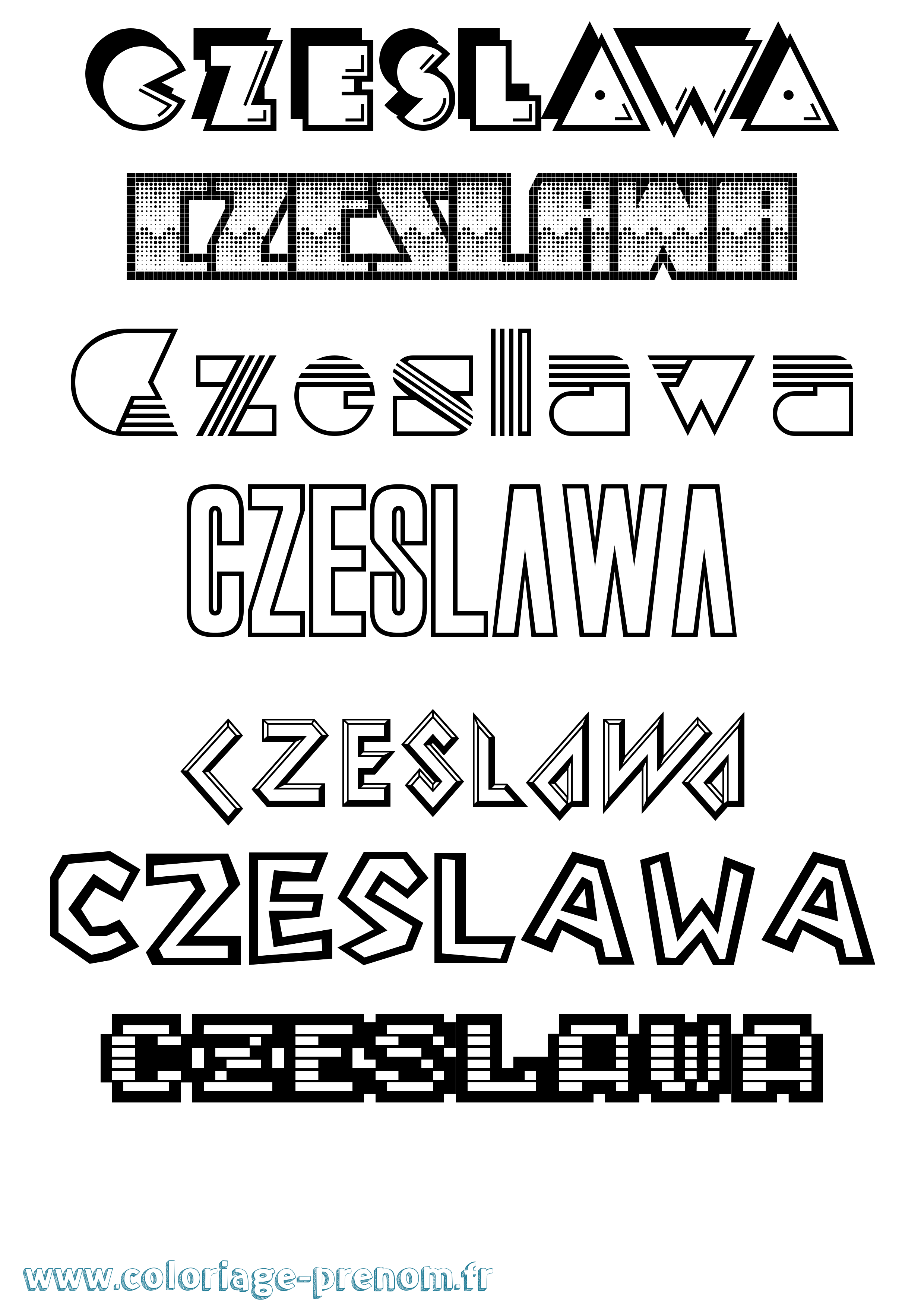 Coloriage Czeslawa Jeux Vidéos Coloriage prénom Czeslawa Jeux Vidéos