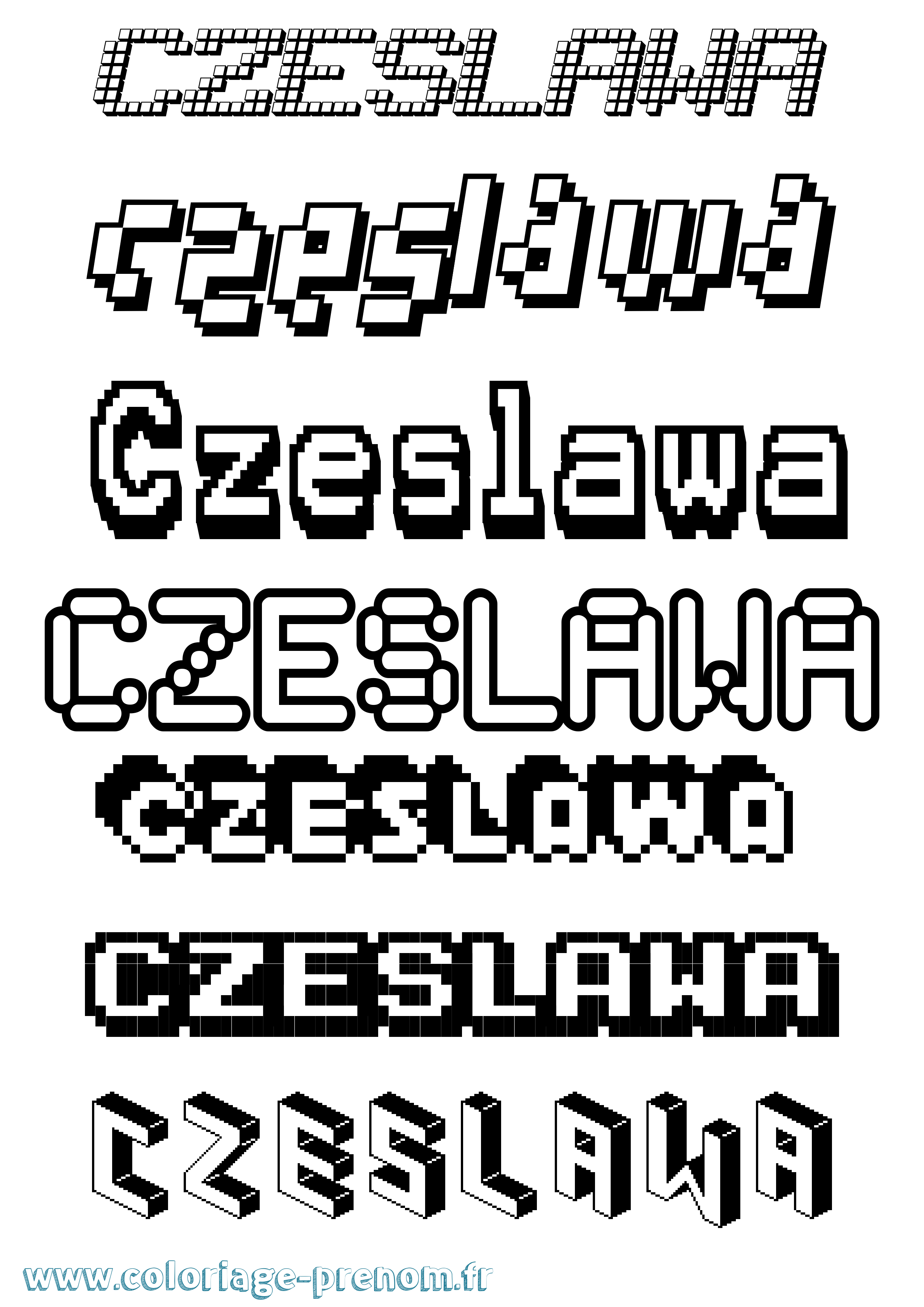 Coloriage Czeslawa Pixel Coloriage prénom Czeslawa Pixel