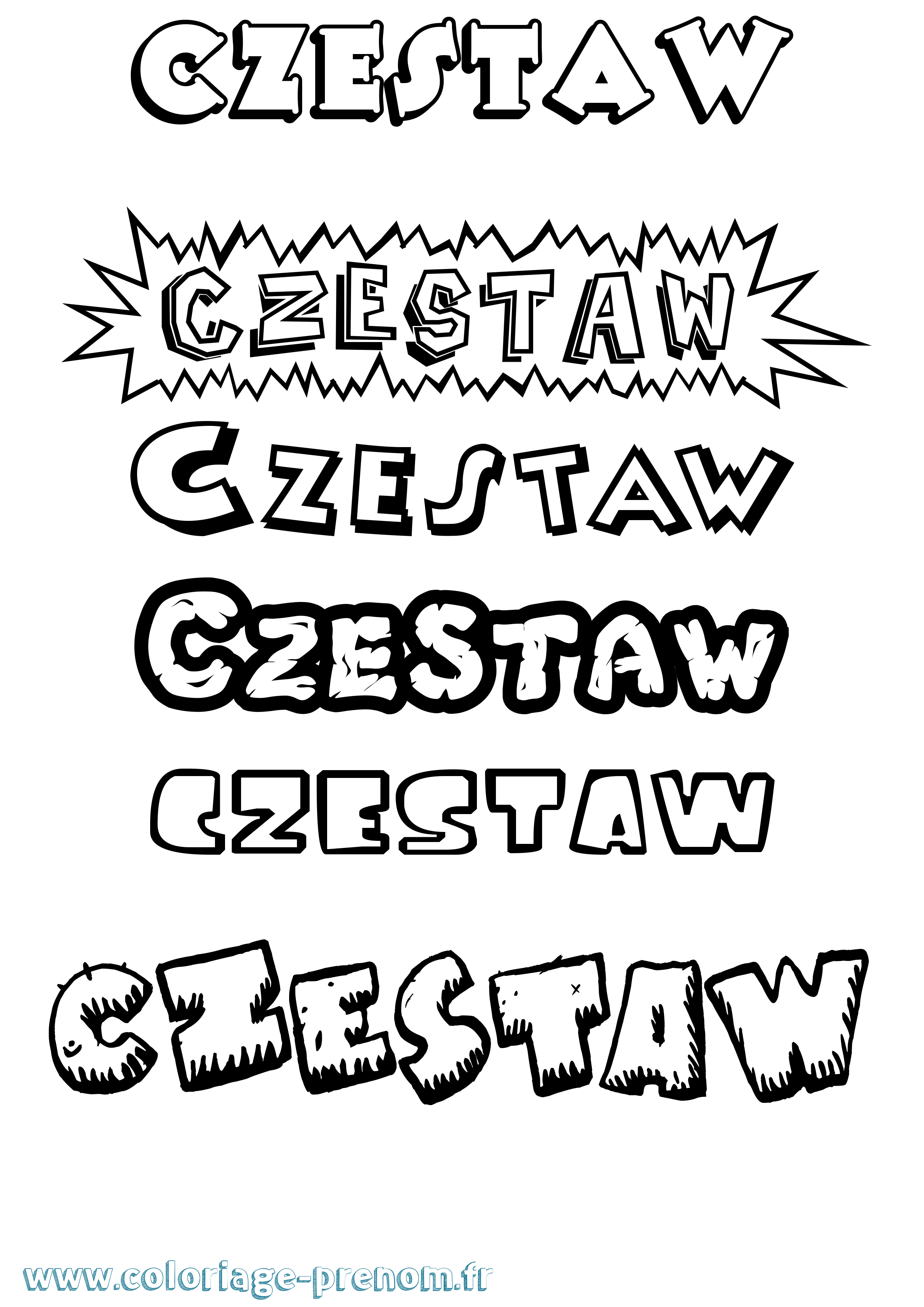 Coloriage Czestaw Dessin Animé Coloriage prénom Czestaw Dessin Animé