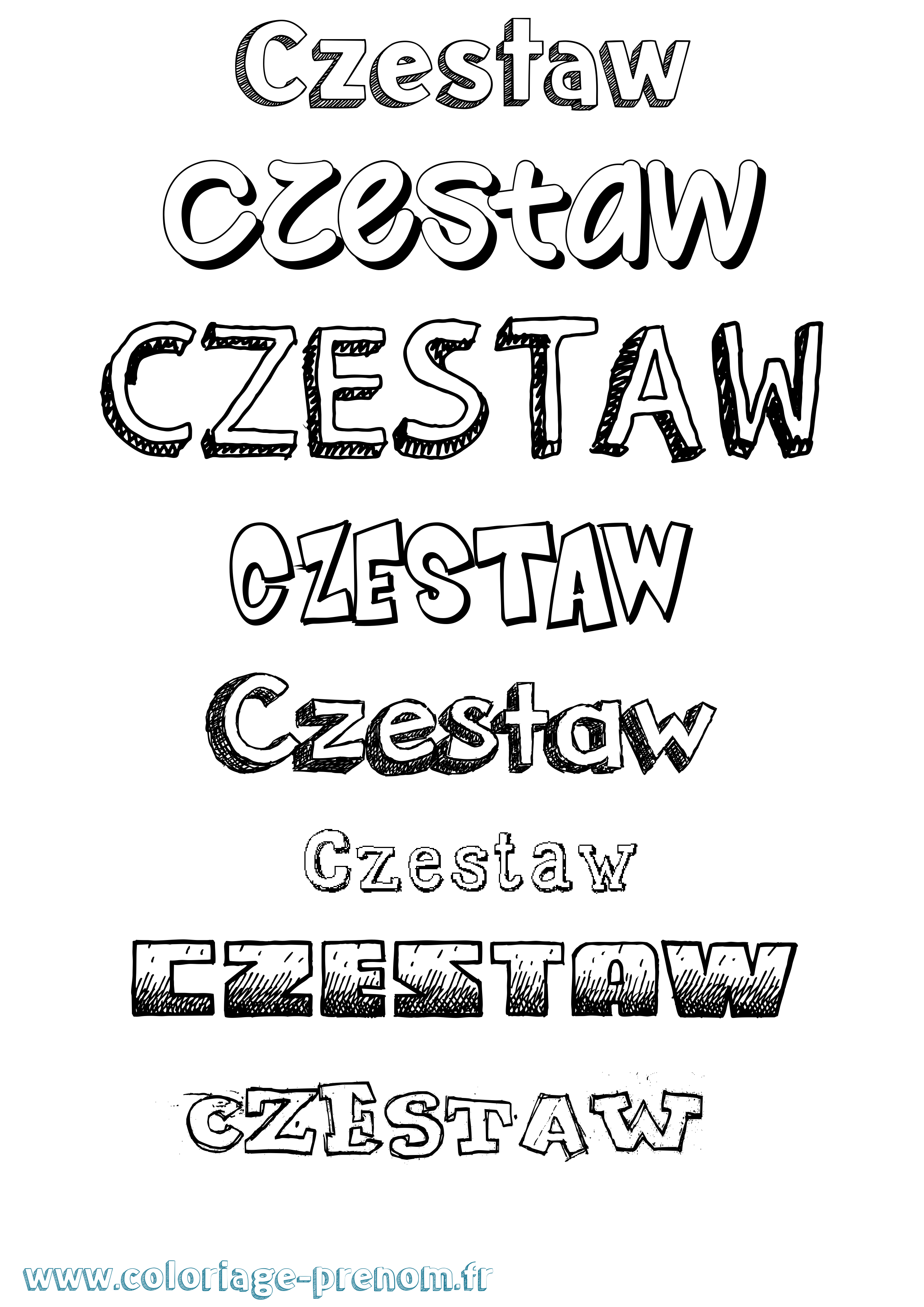 Coloriage Czestaw Dessiné Coloriage prénom Czestaw Dessiné