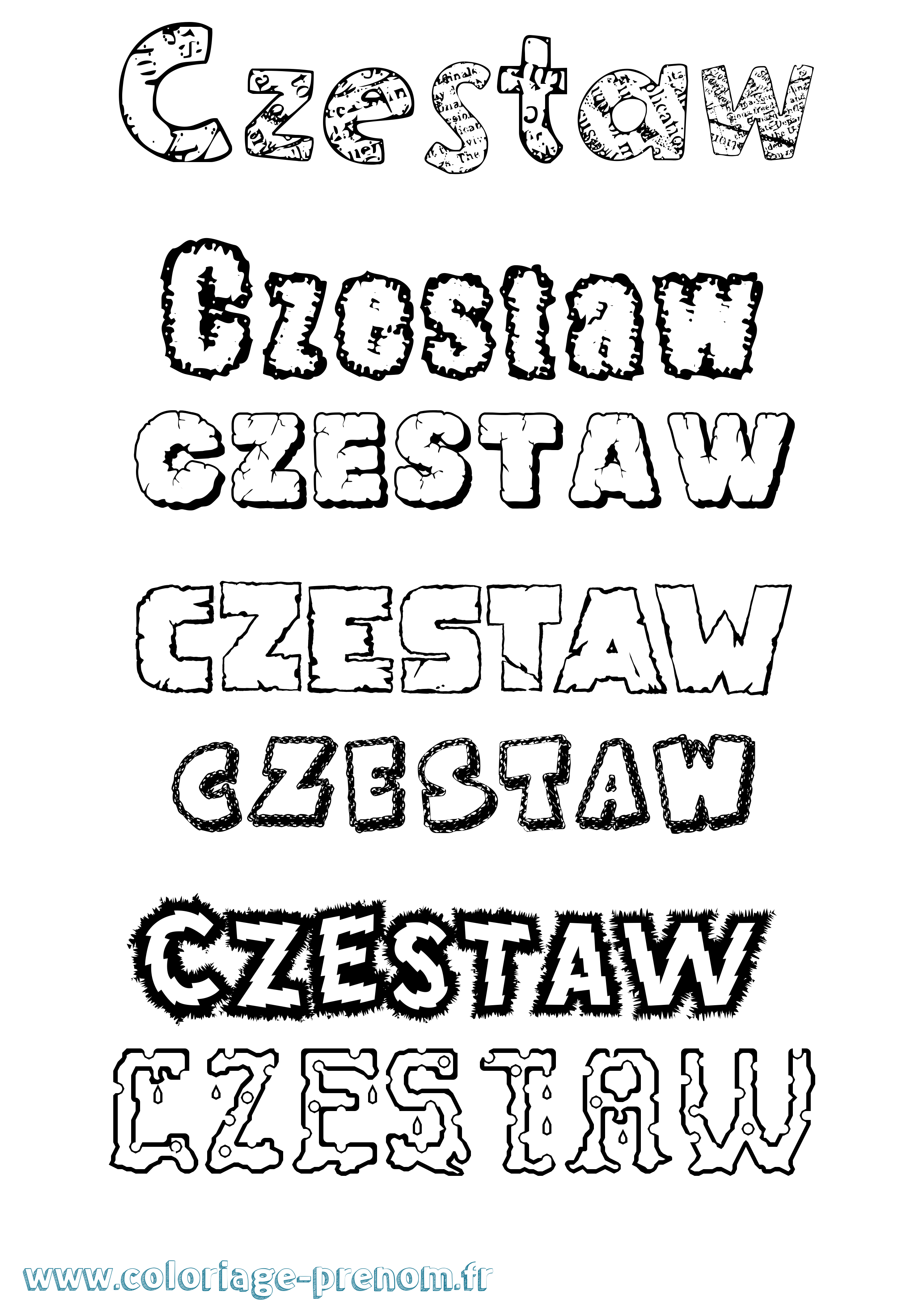 Coloriage Czestaw Destructuré Coloriage prénom Czestaw Destructuré