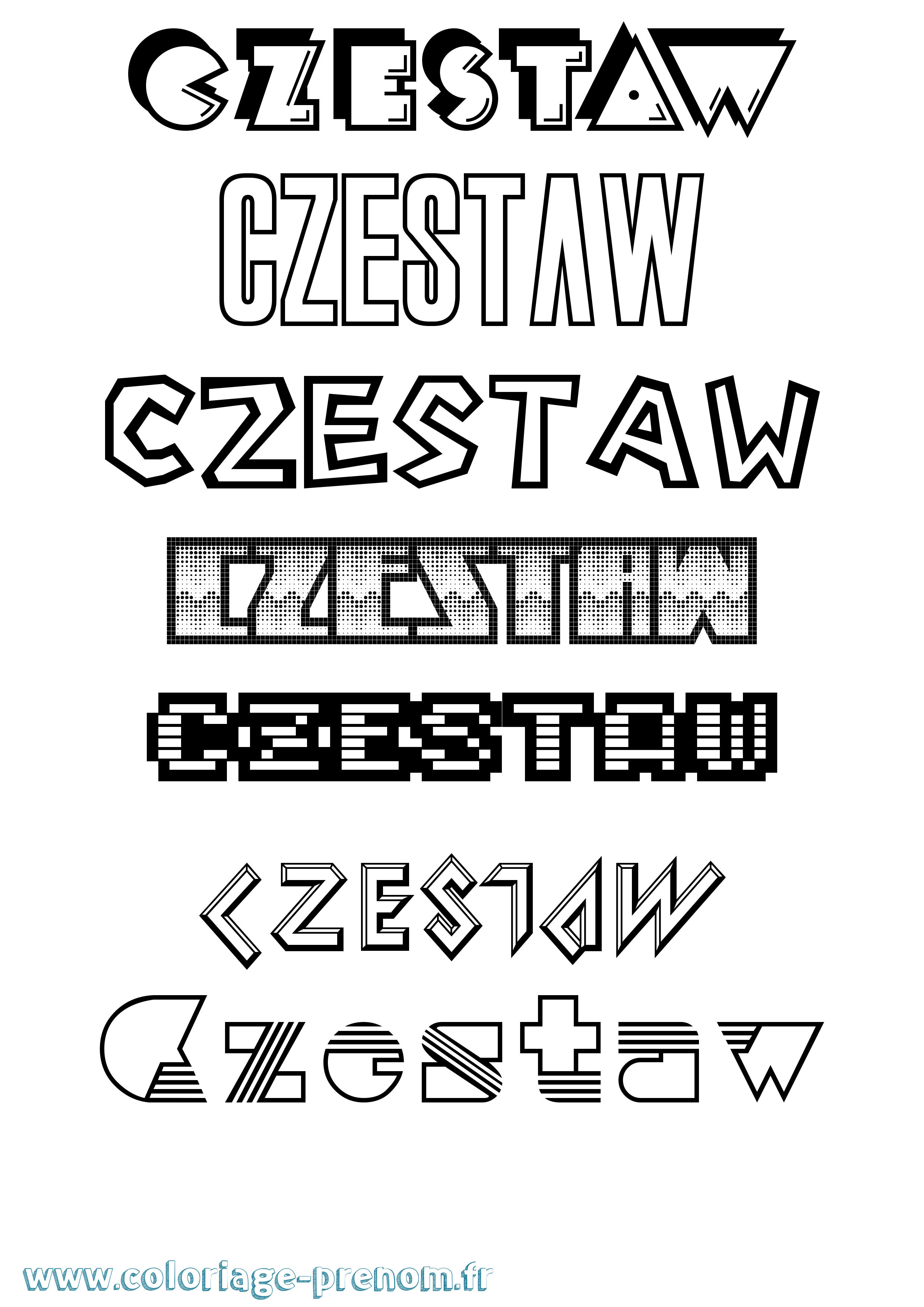 Coloriage Czestaw Jeux Vidéos Coloriage prénom Czestaw Jeux Vidéos