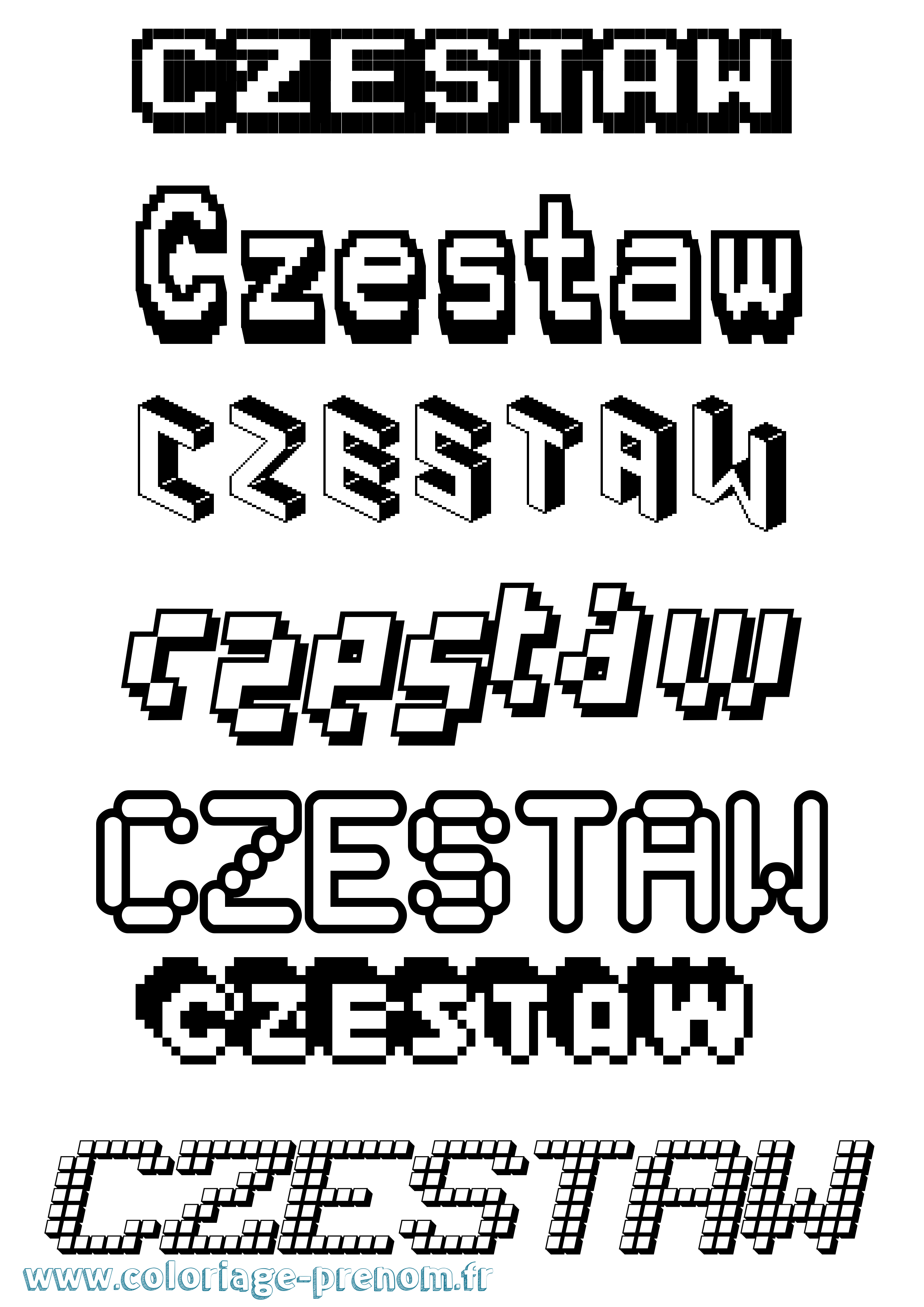 Coloriage Czestaw Pixel Coloriage prénom Czestaw Pixel