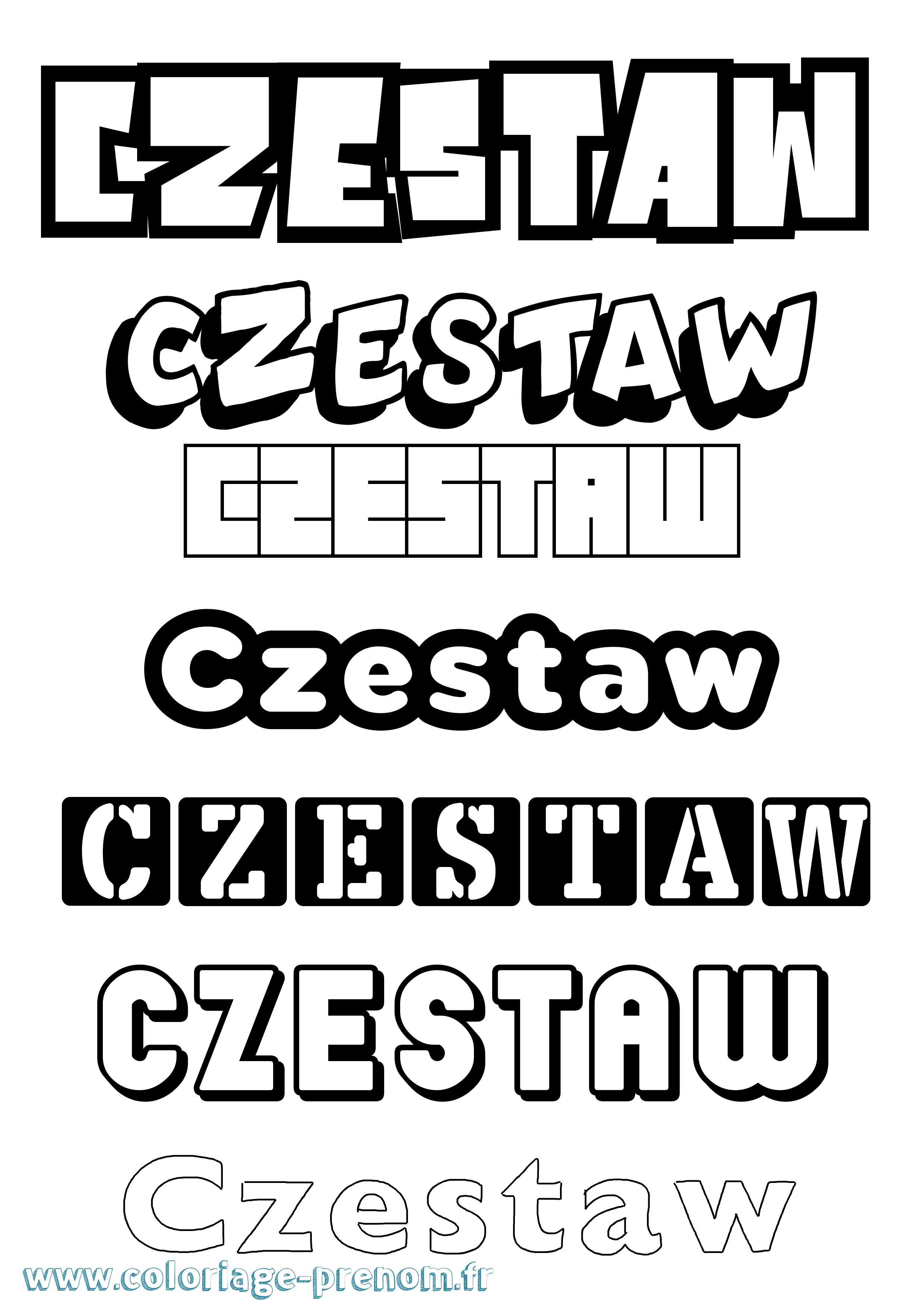 Coloriage Czestaw Simple Coloriage prénom Czestaw Simple