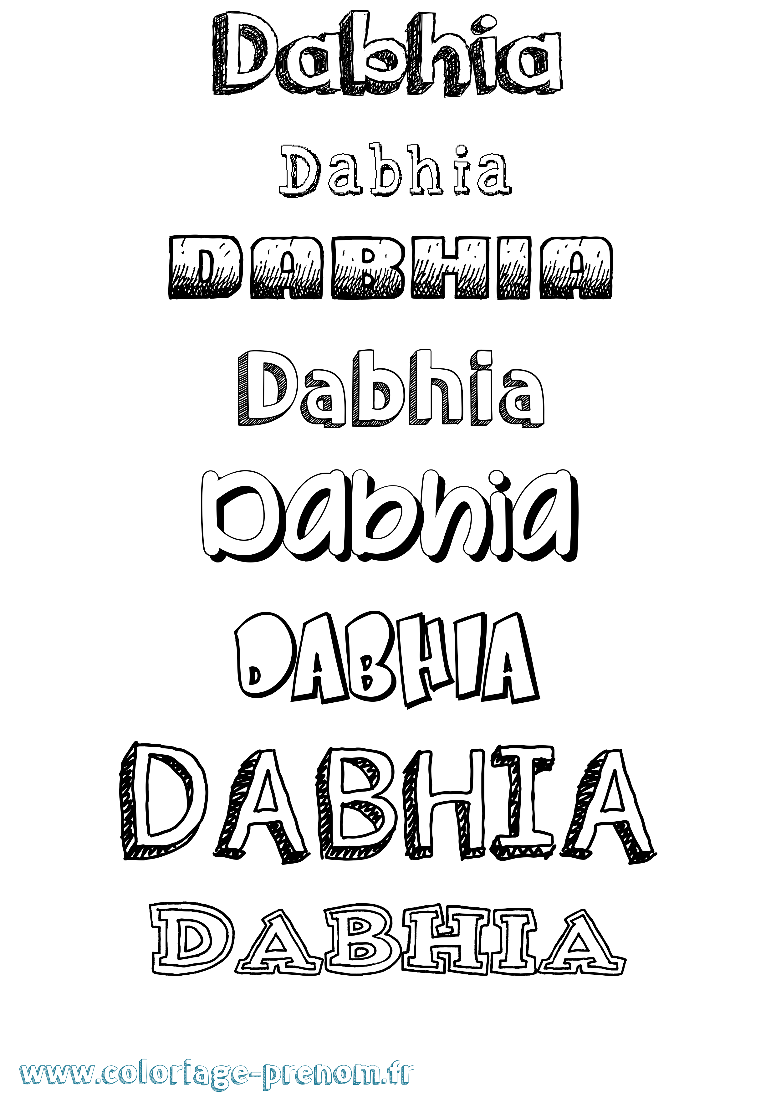 Coloriage Dabhia Dessiné Coloriage prénom Dabhia Dessiné
