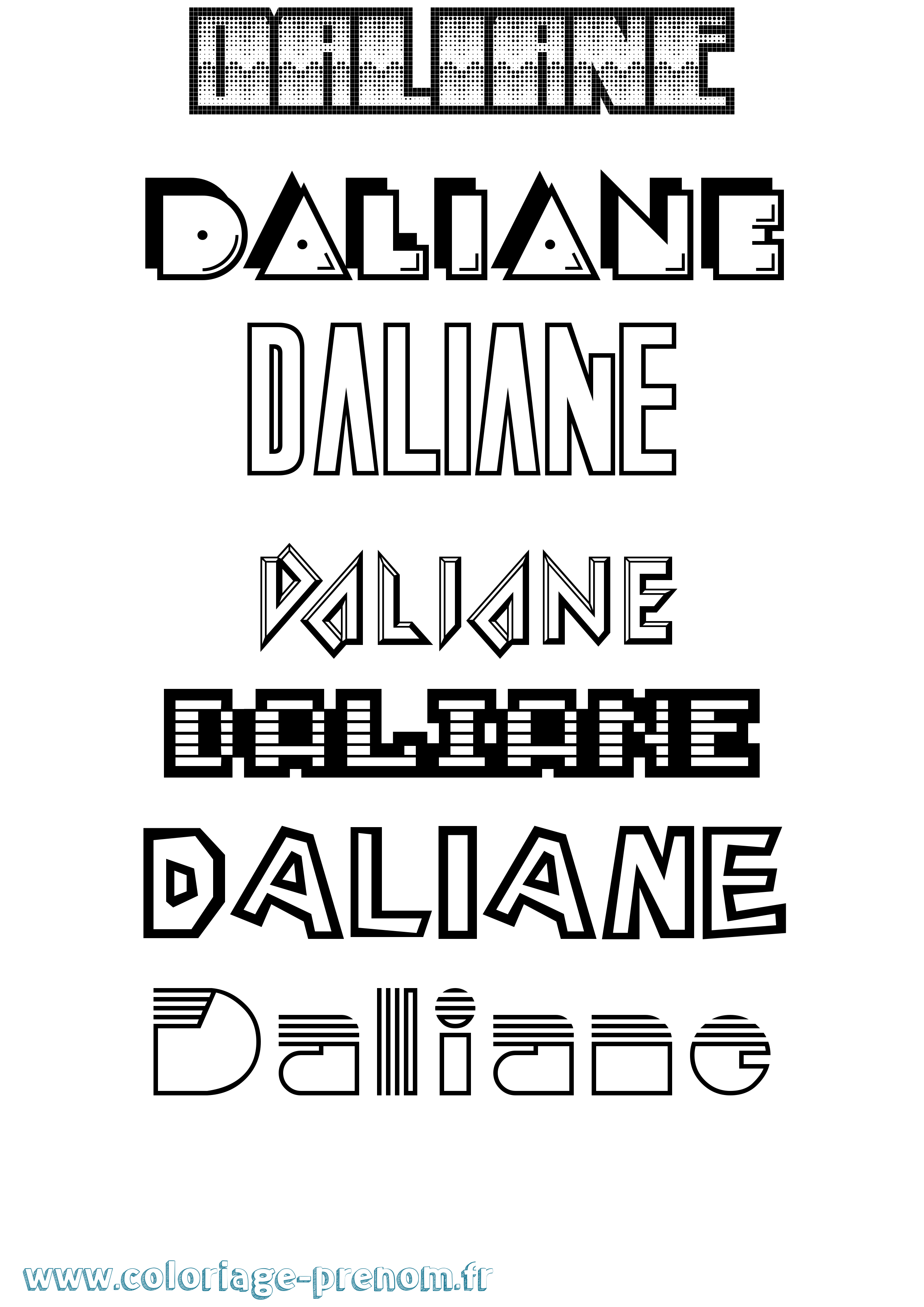 Coloriage Daliane Jeux Vidéos Coloriage prénom Daliane Jeux Vidéos
