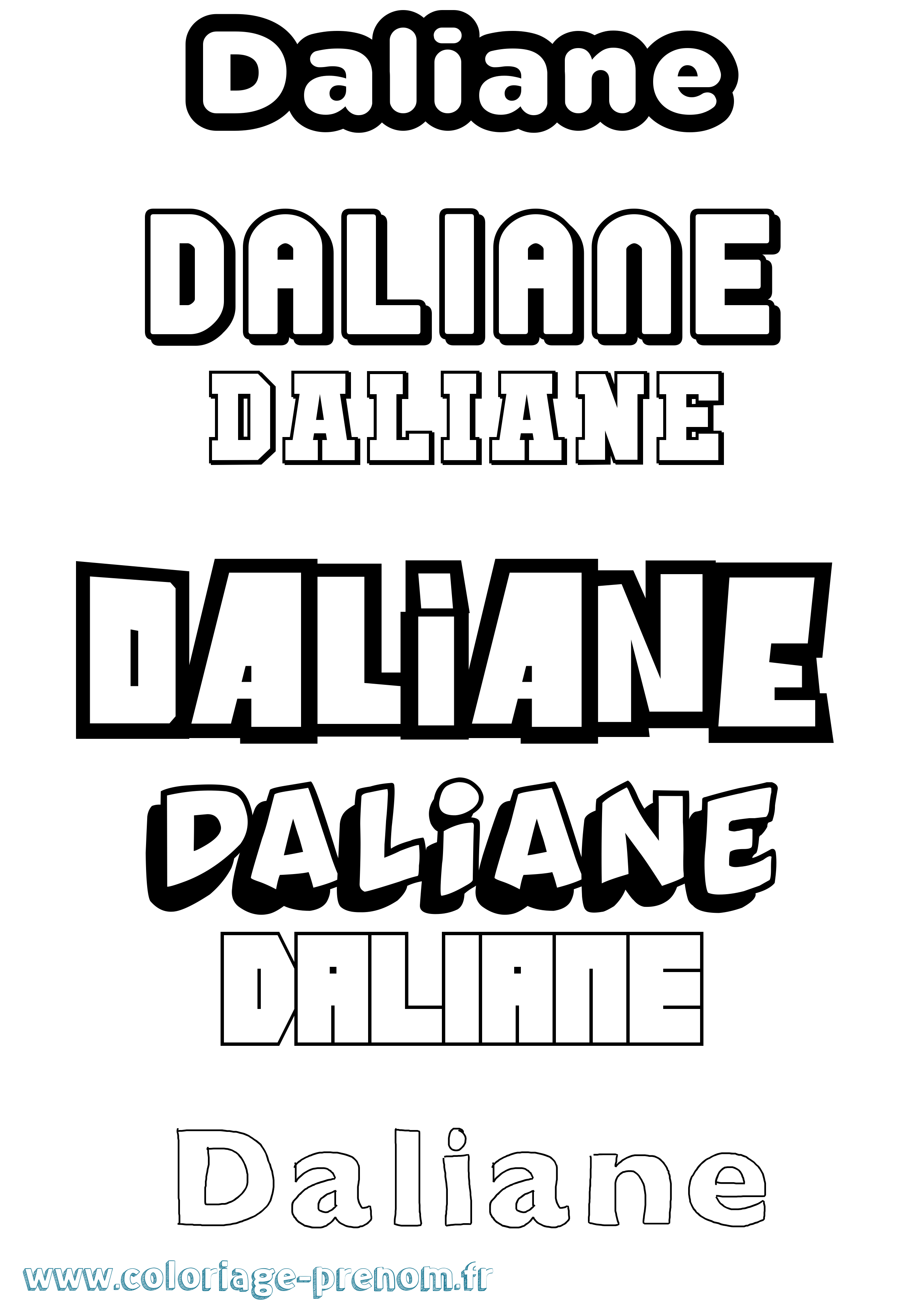Coloriage Daliane Simple Coloriage prénom Daliane Simple