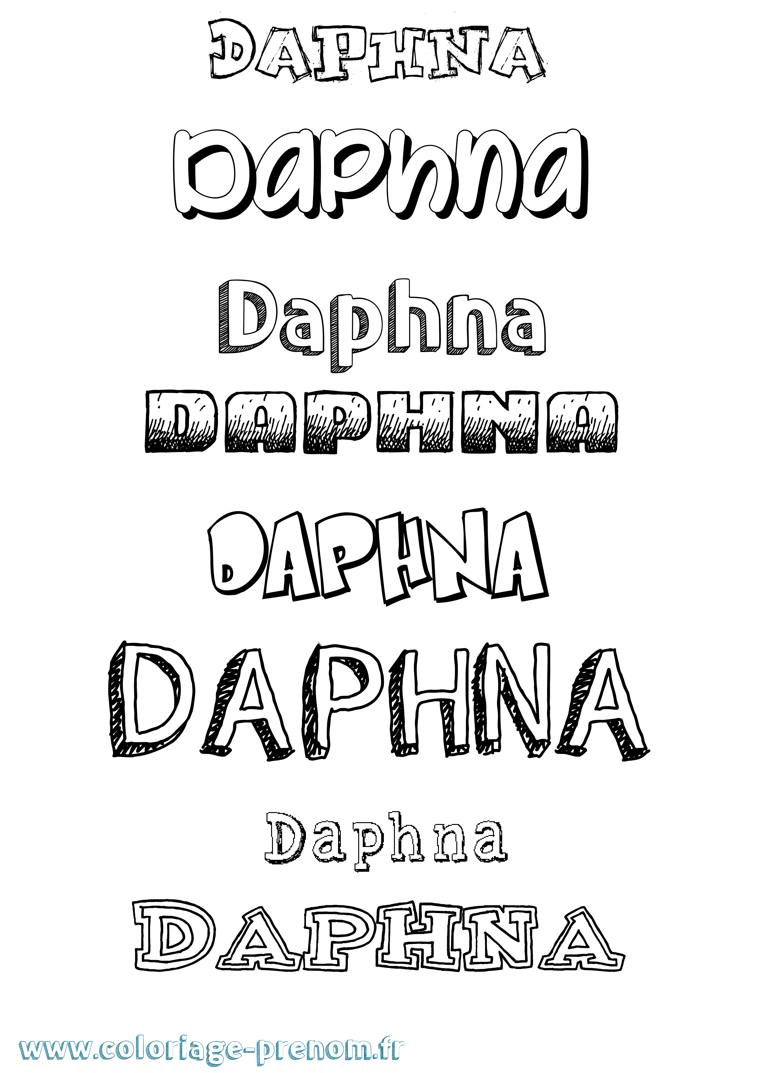 Coloriage Daphna Dessiné Coloriage prénom Daphna Dessiné